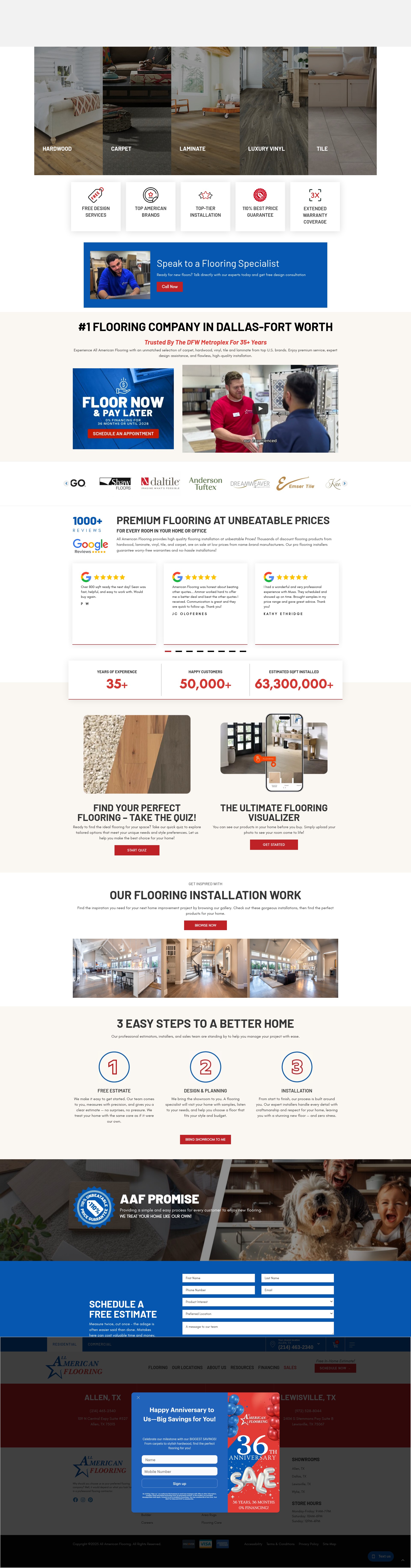 Screenshot of www.allamericanflooring.net