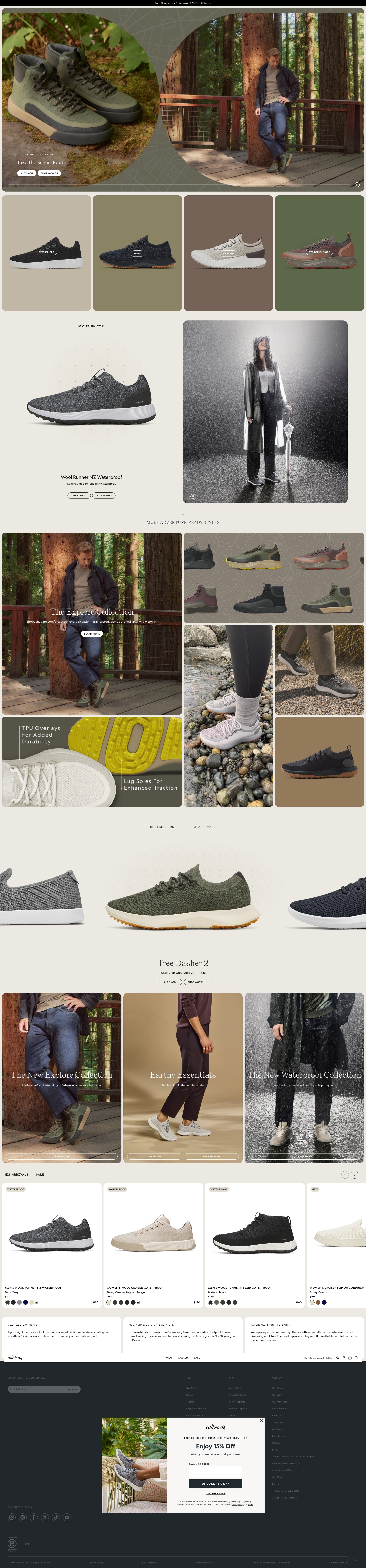 Screenshot of www.allbirds.com