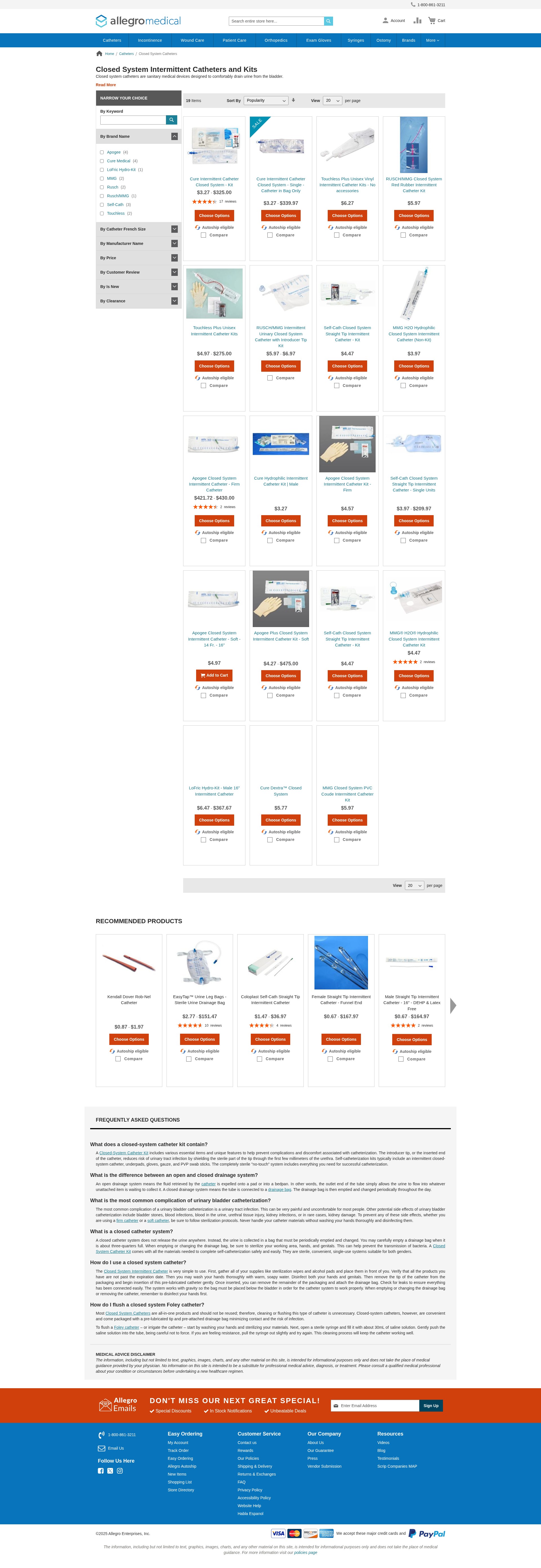 Screenshot of www.allegromedical.com
