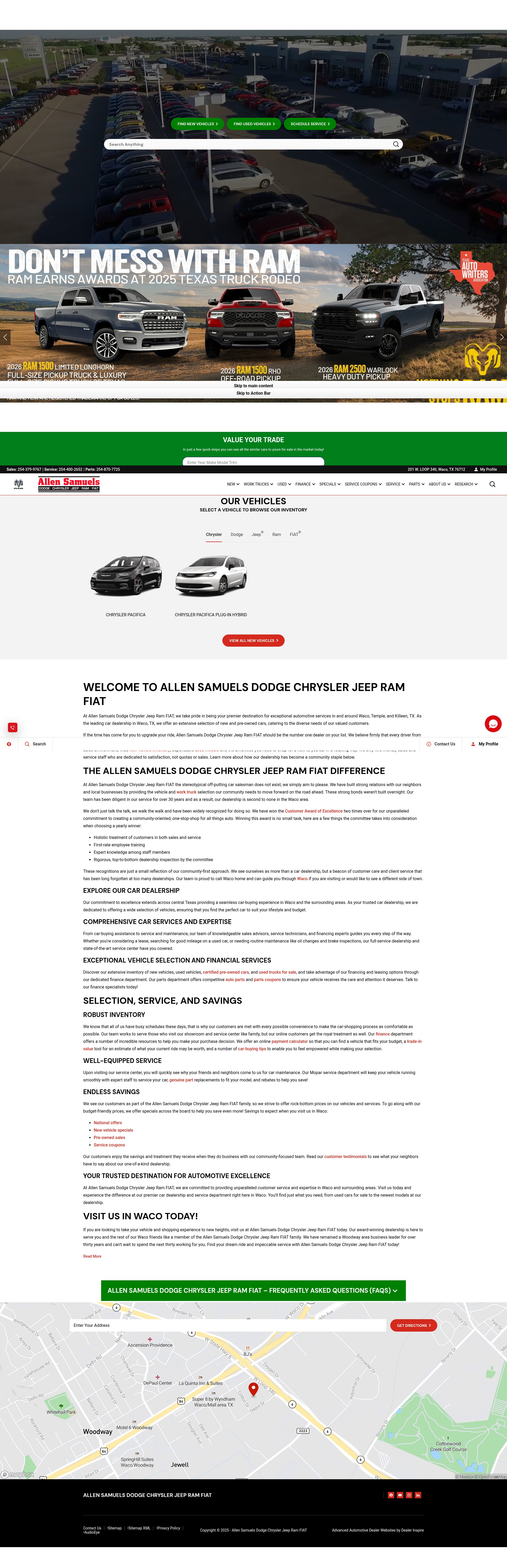 Screenshot of www.allensamuelsdodgechryslerjeep.com