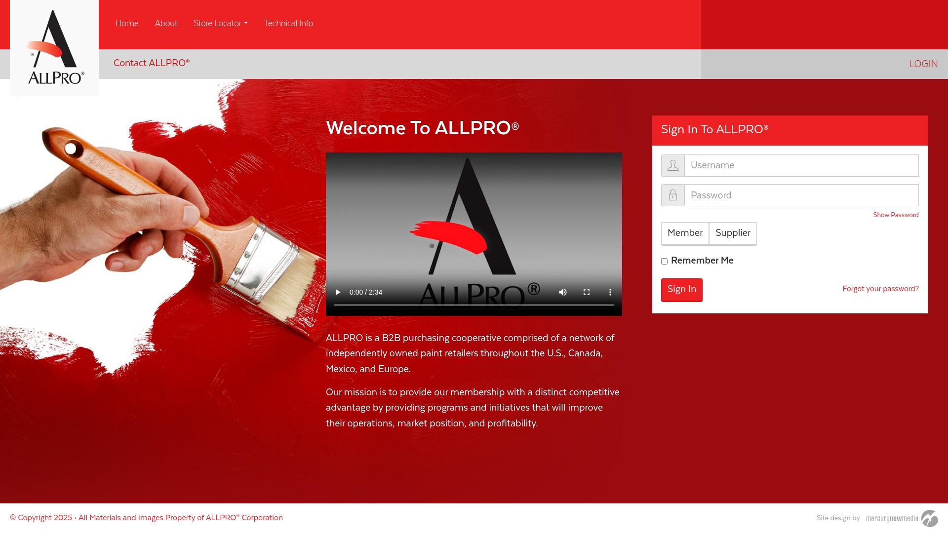 Screenshot of www.allprocorp.com