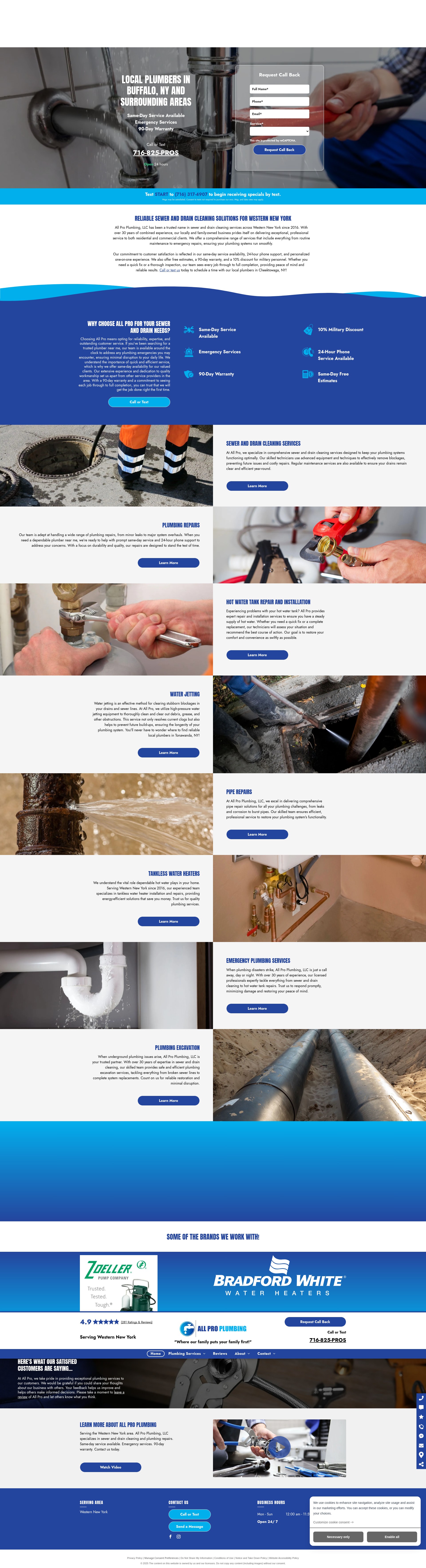 Screenshot of www.allproplumbing716.com