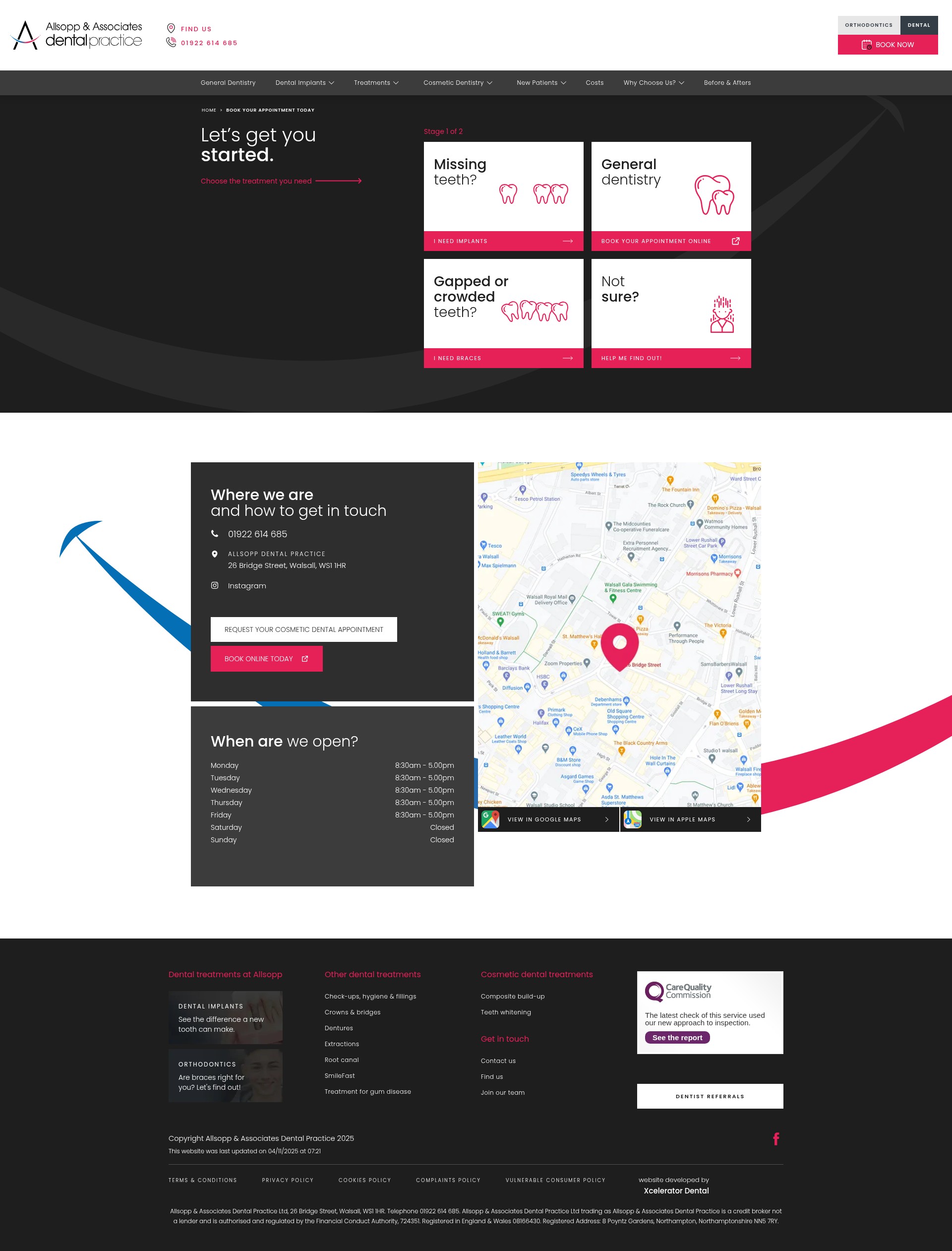 Screenshot of www.allsoppdentalwalsall.co.uk