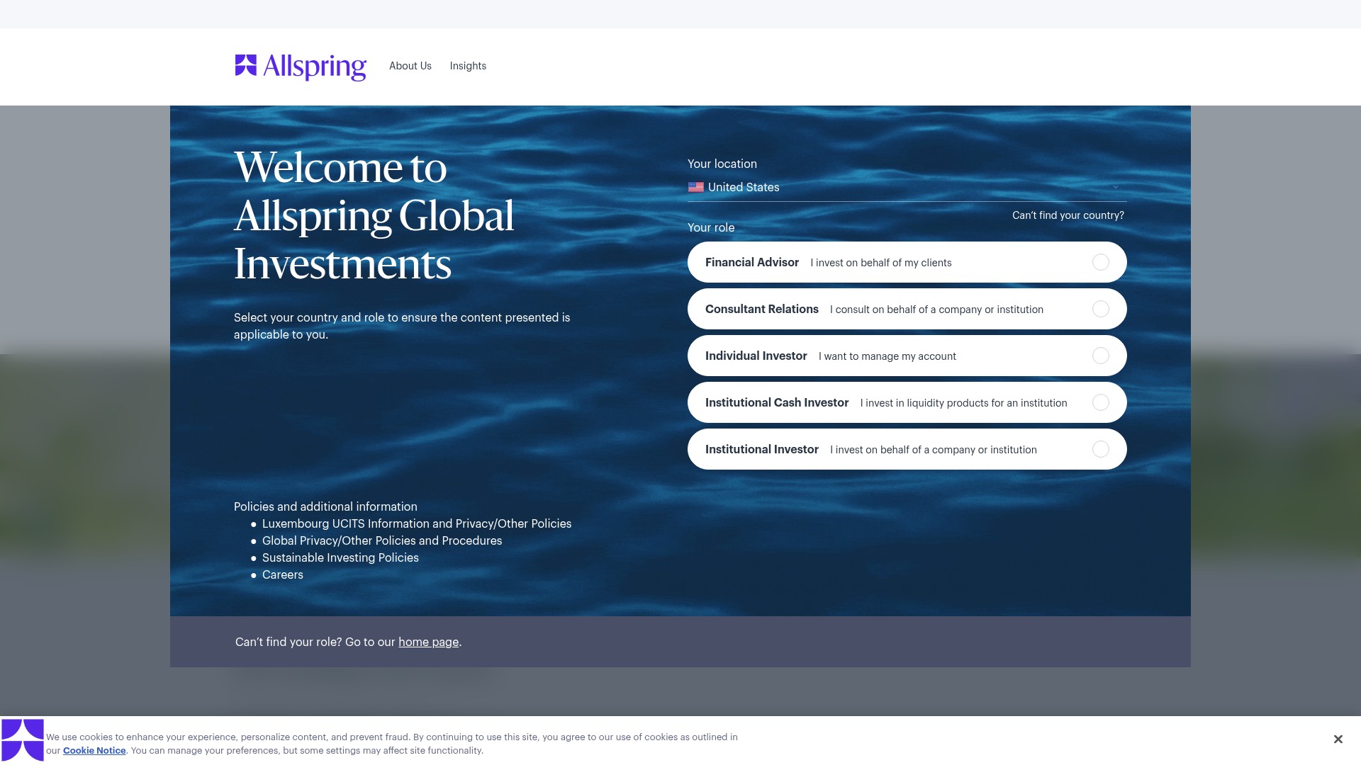 Screenshot of www.allspringglobal.com