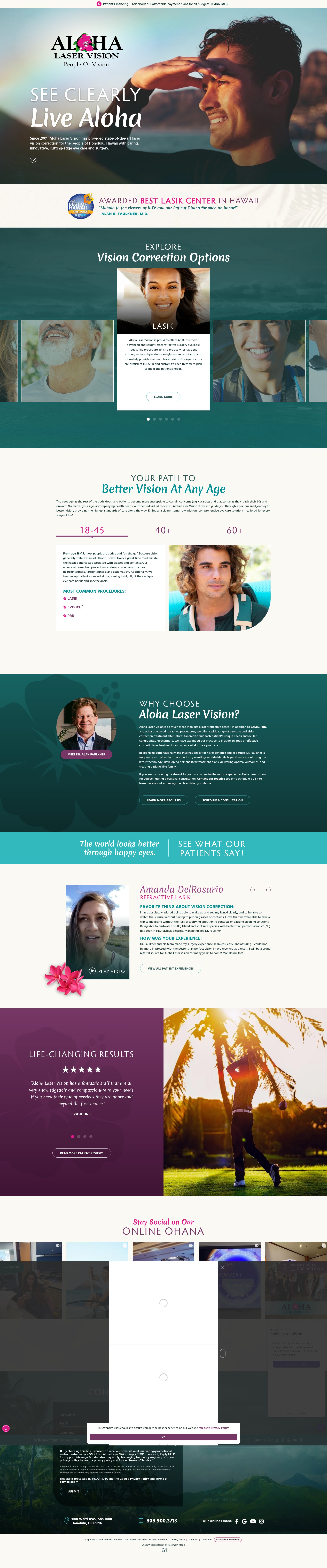 Screenshot of www.alohalaservision.com