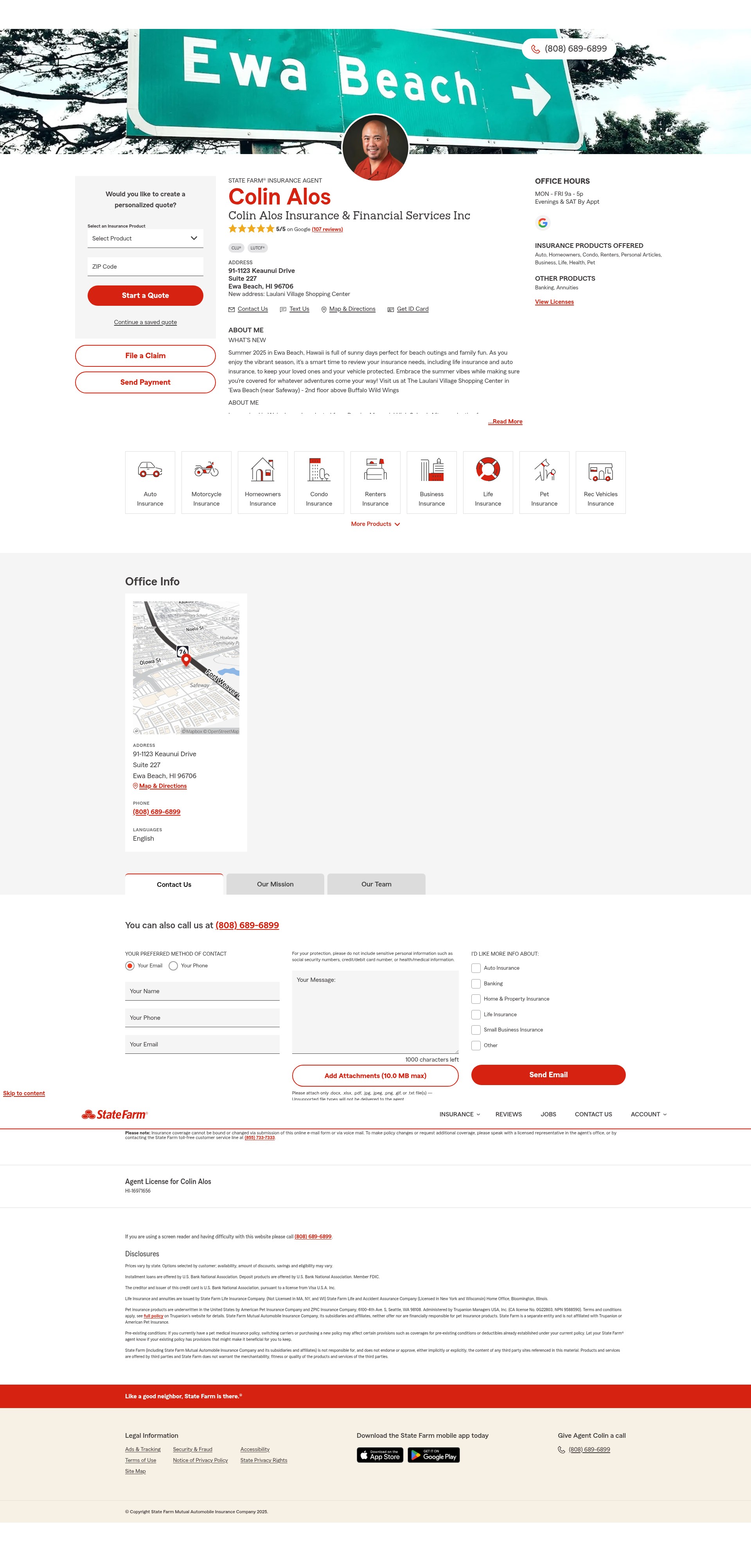 Screenshot of www.alosinsurance.com