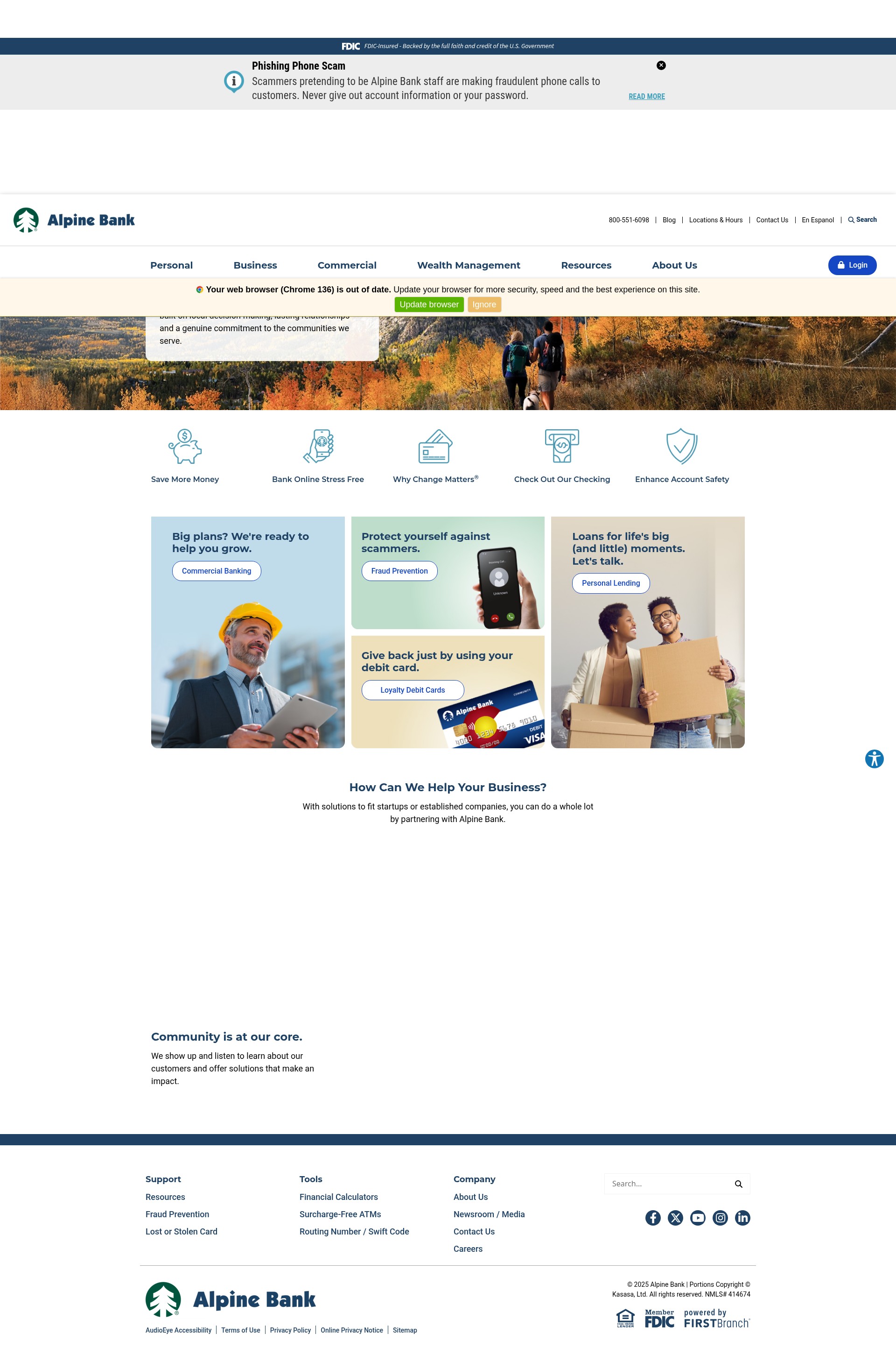 Screenshot of www.alpinebank.com