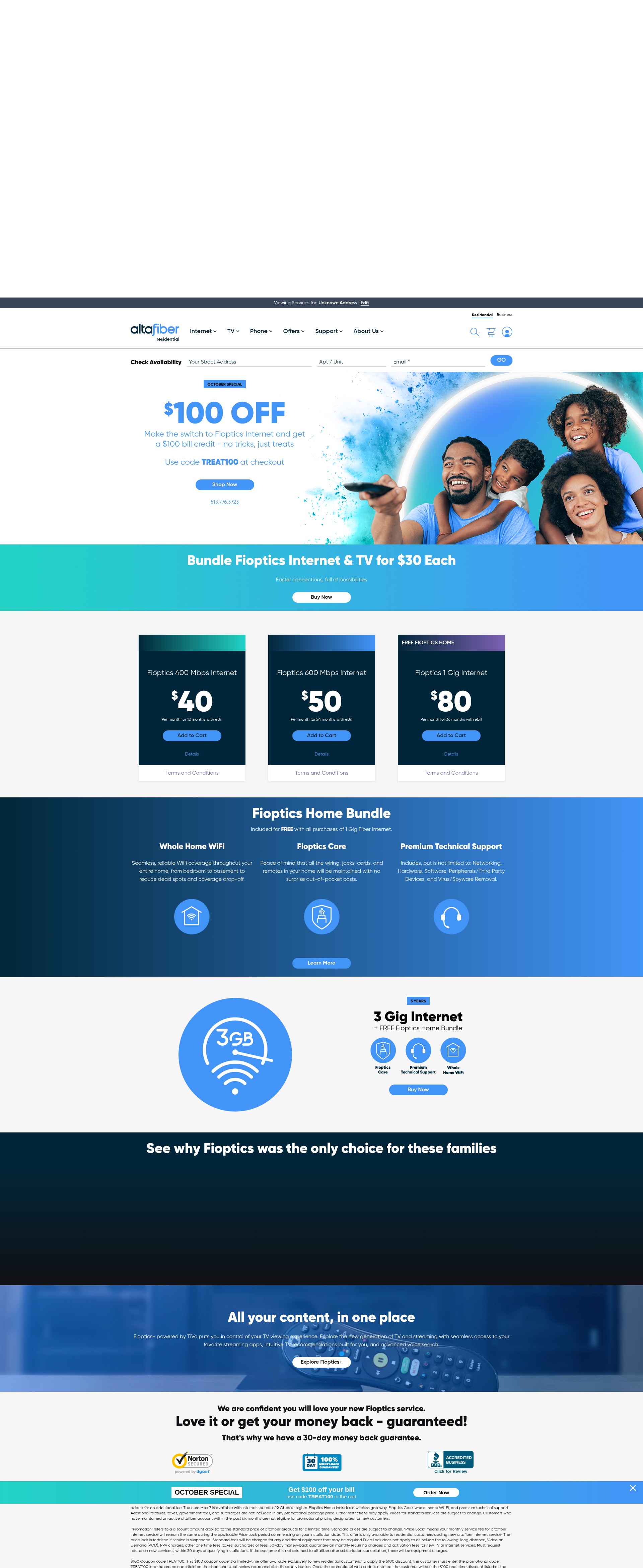 Screenshot of www.altafiber.com