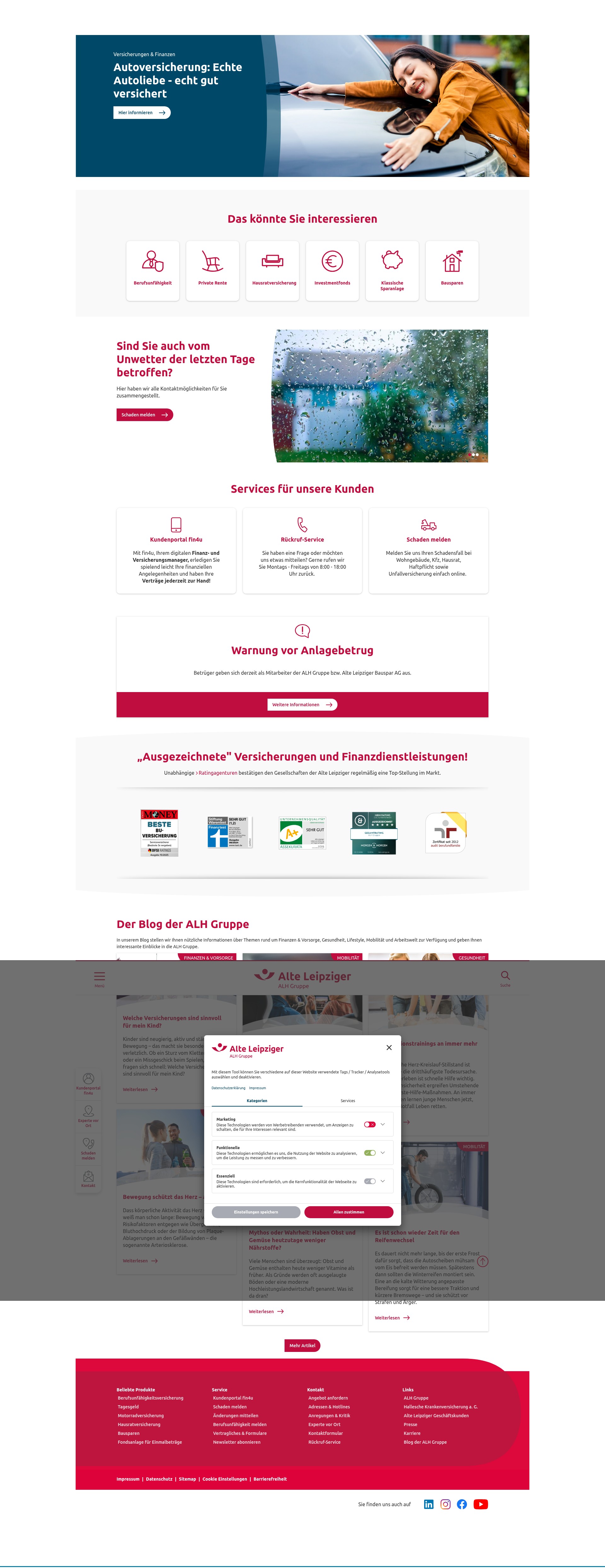 Screenshot of www.alte-leipziger.de