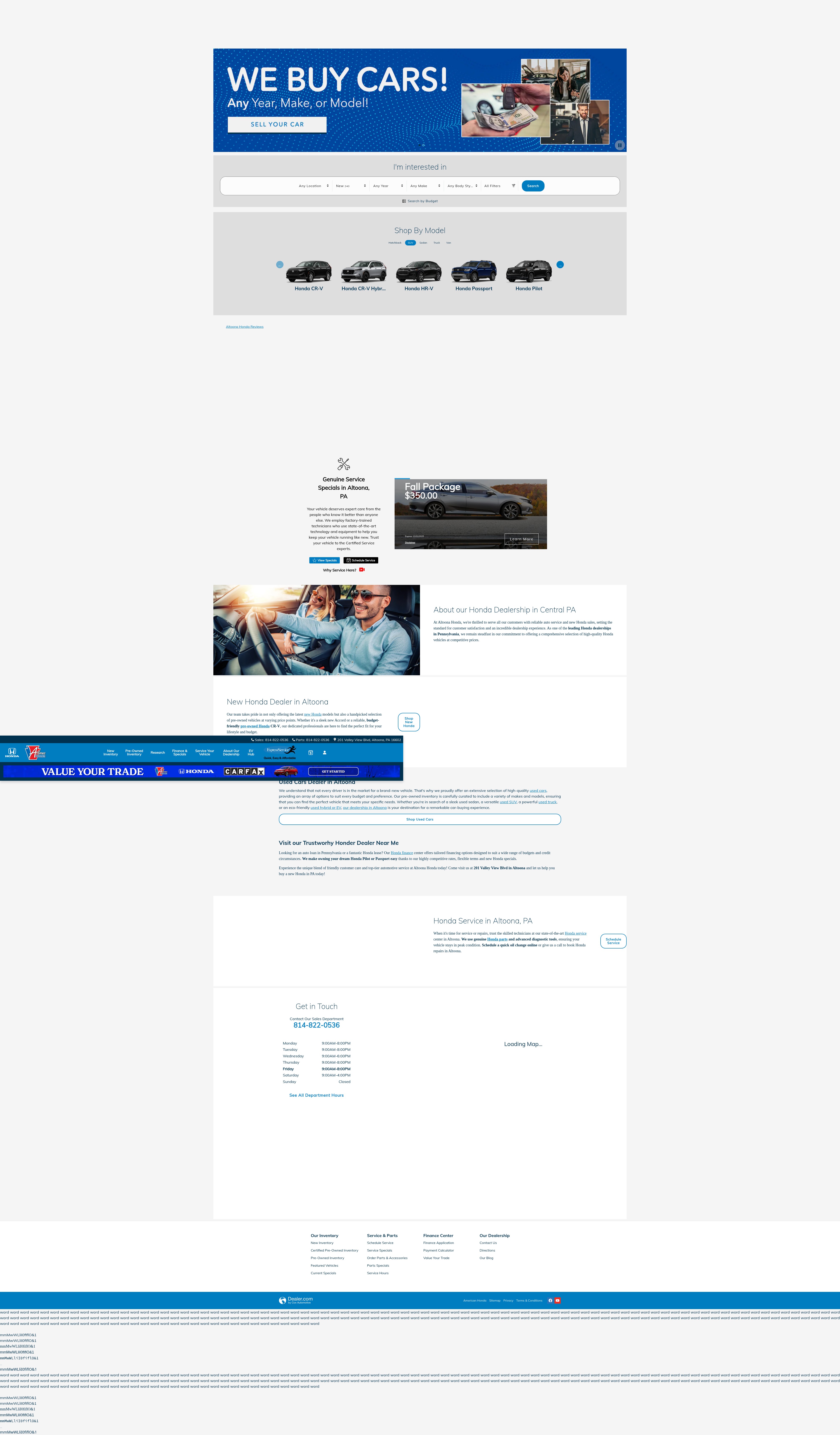 Screenshot of www.altoonahonda.com
