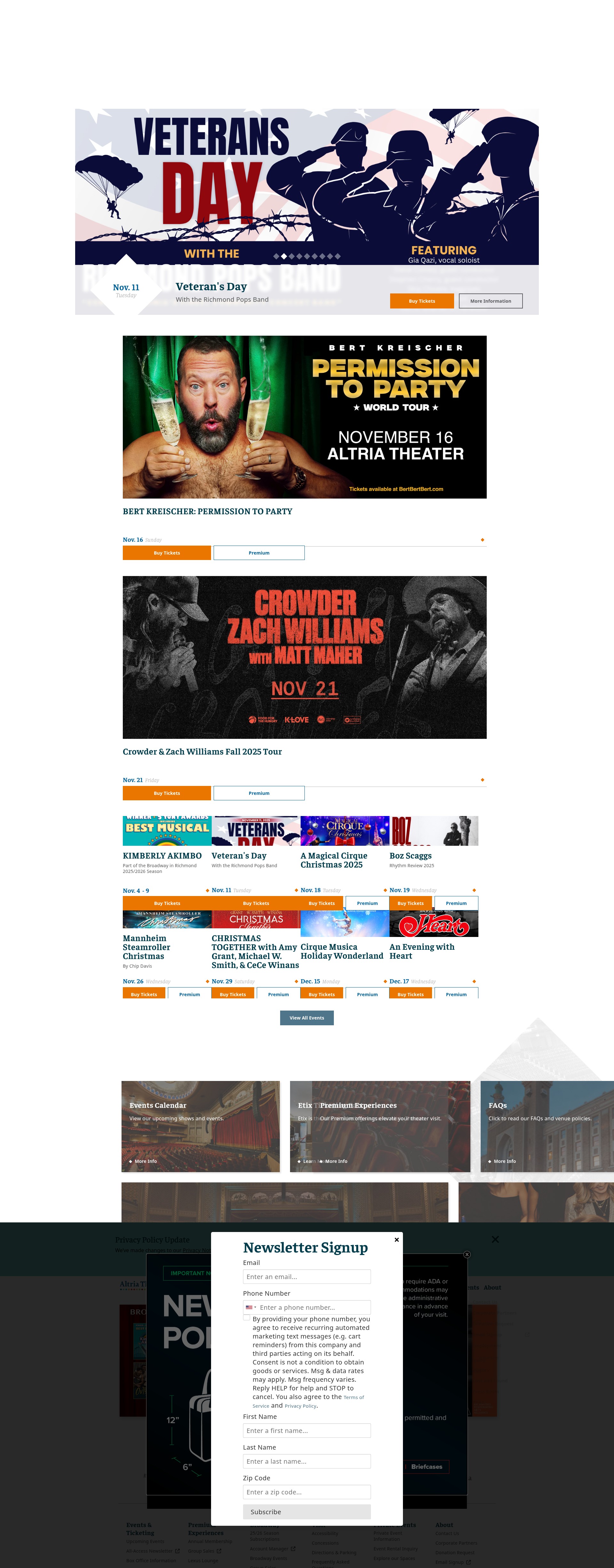 Screenshot of www.altriatheater.com