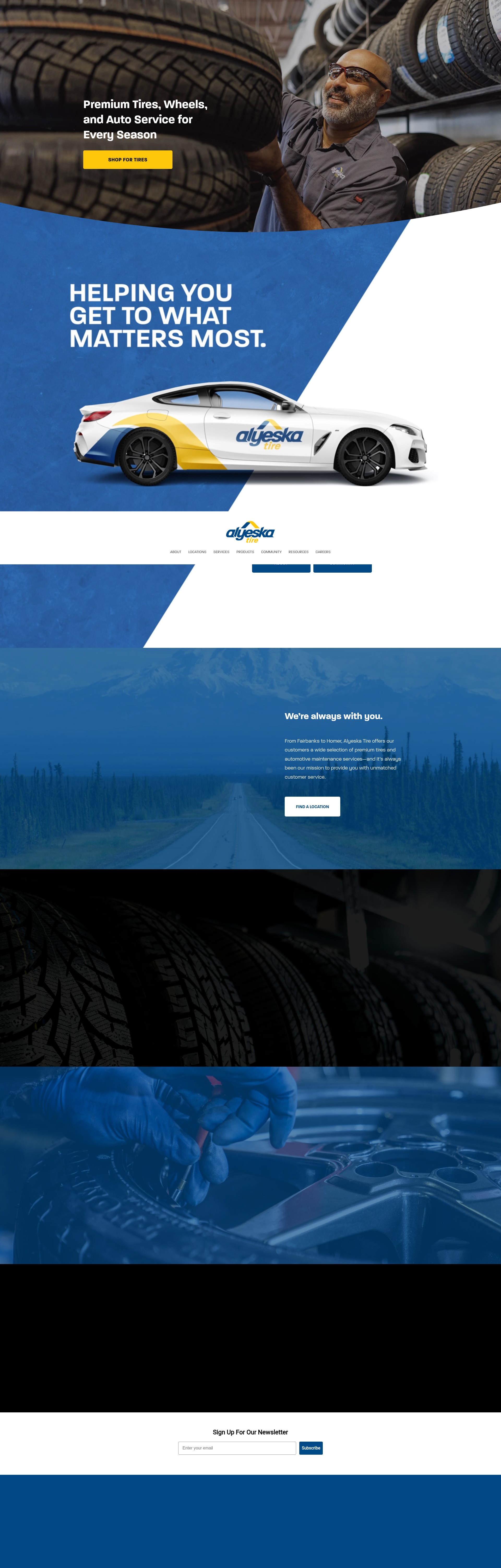 Screenshot of www.alyeskatire.com