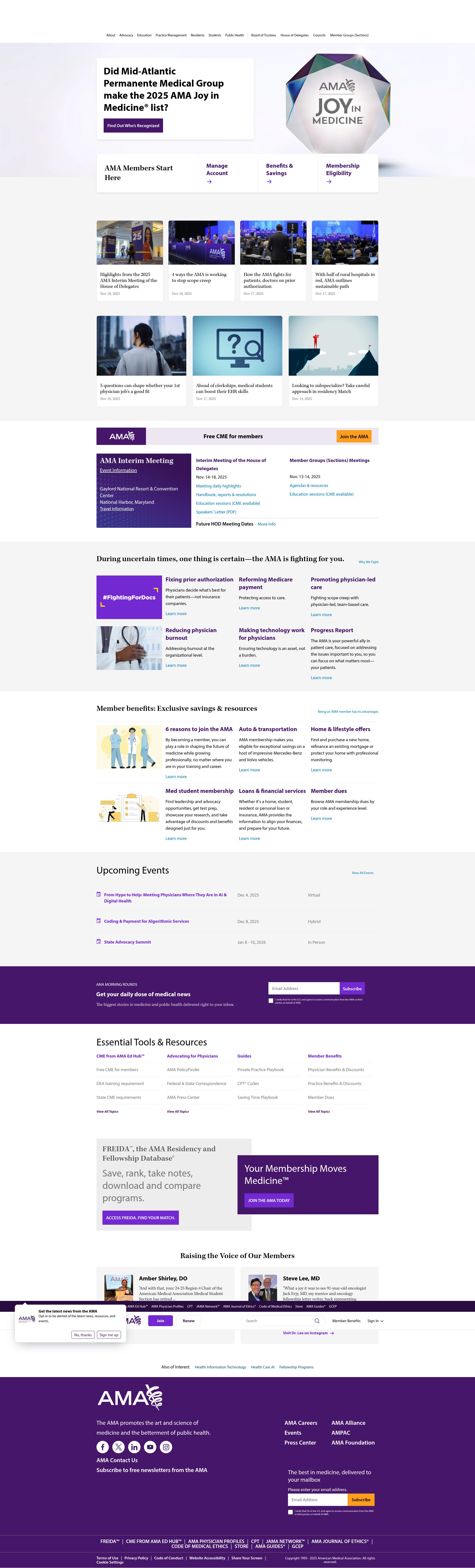 Screenshot of www.ama-assn.org
