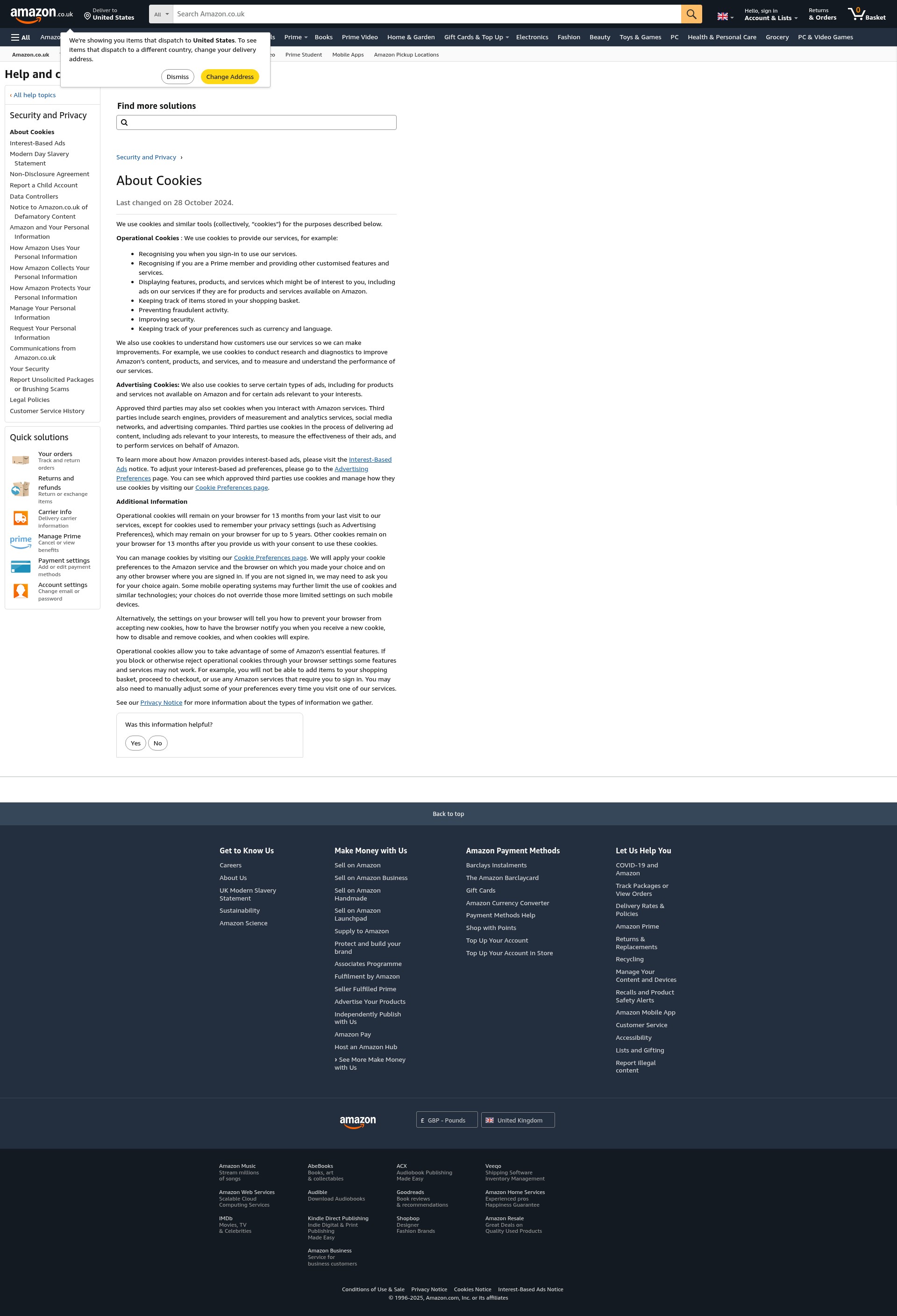 Screenshot of www.amazon.co.uk