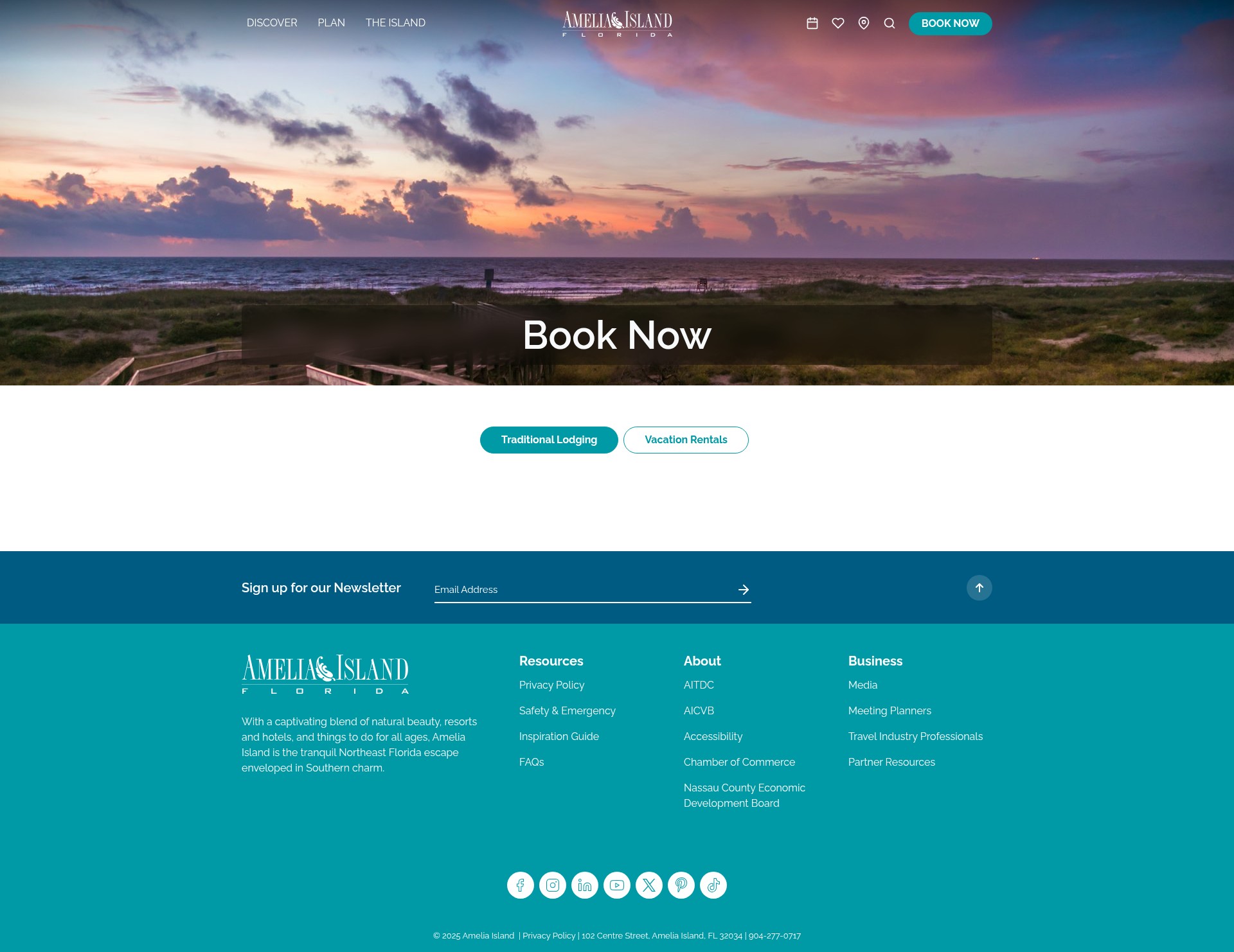 Screenshot of www.ameliaisland.com
