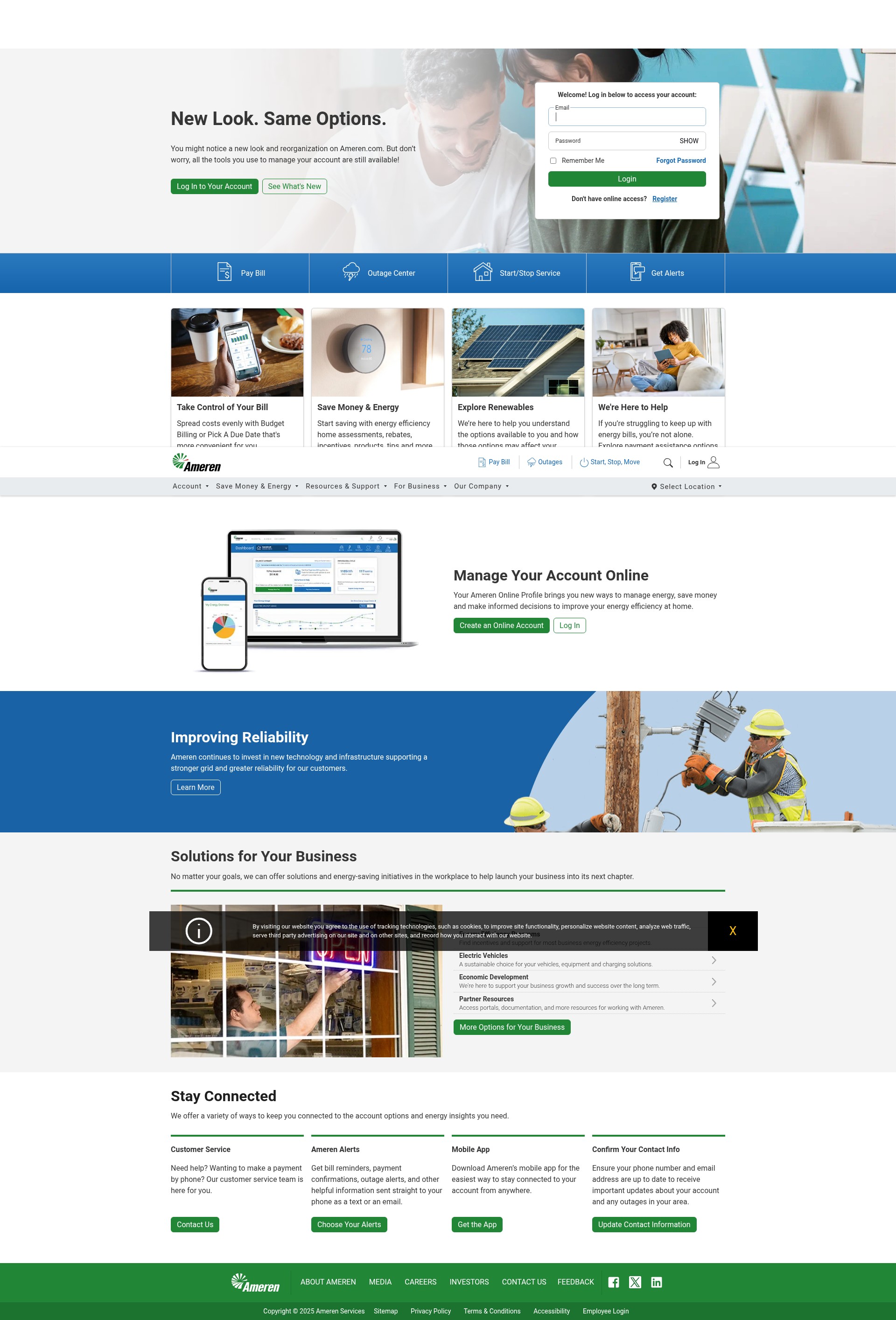 Screenshot of www.ameren.com