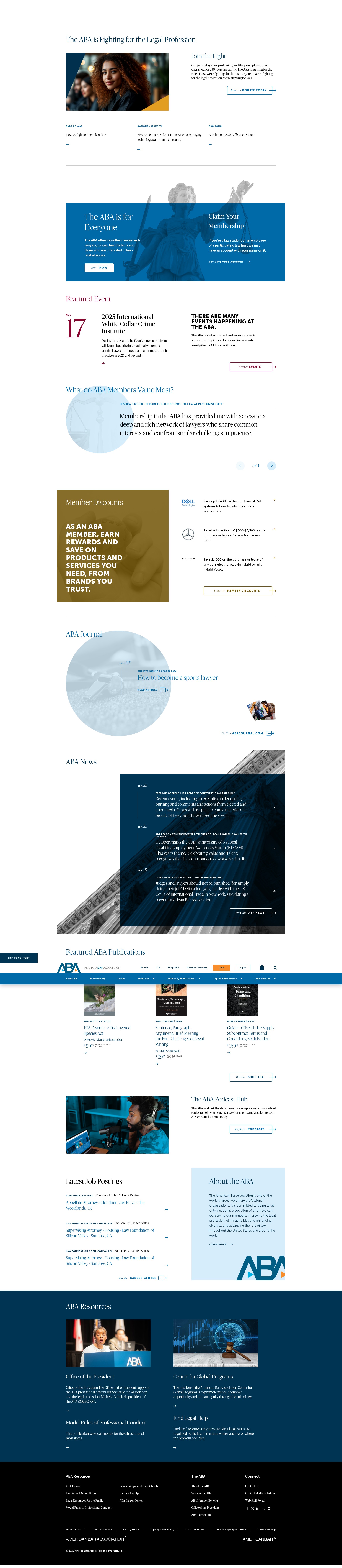 Screenshot of www.americanbar.org
