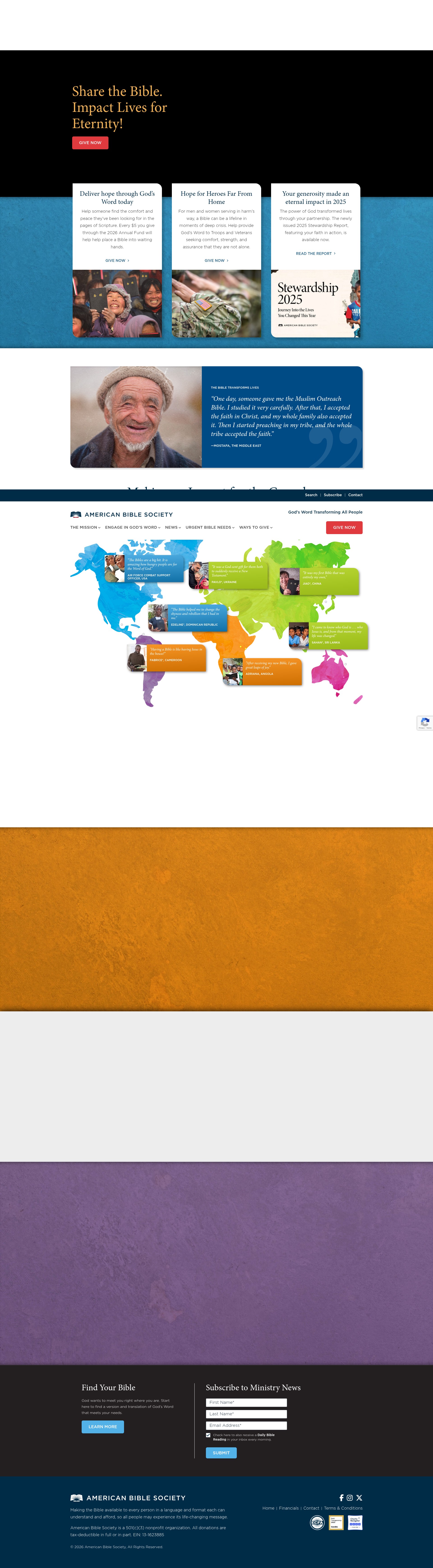 Screenshot of www.americanbible.org