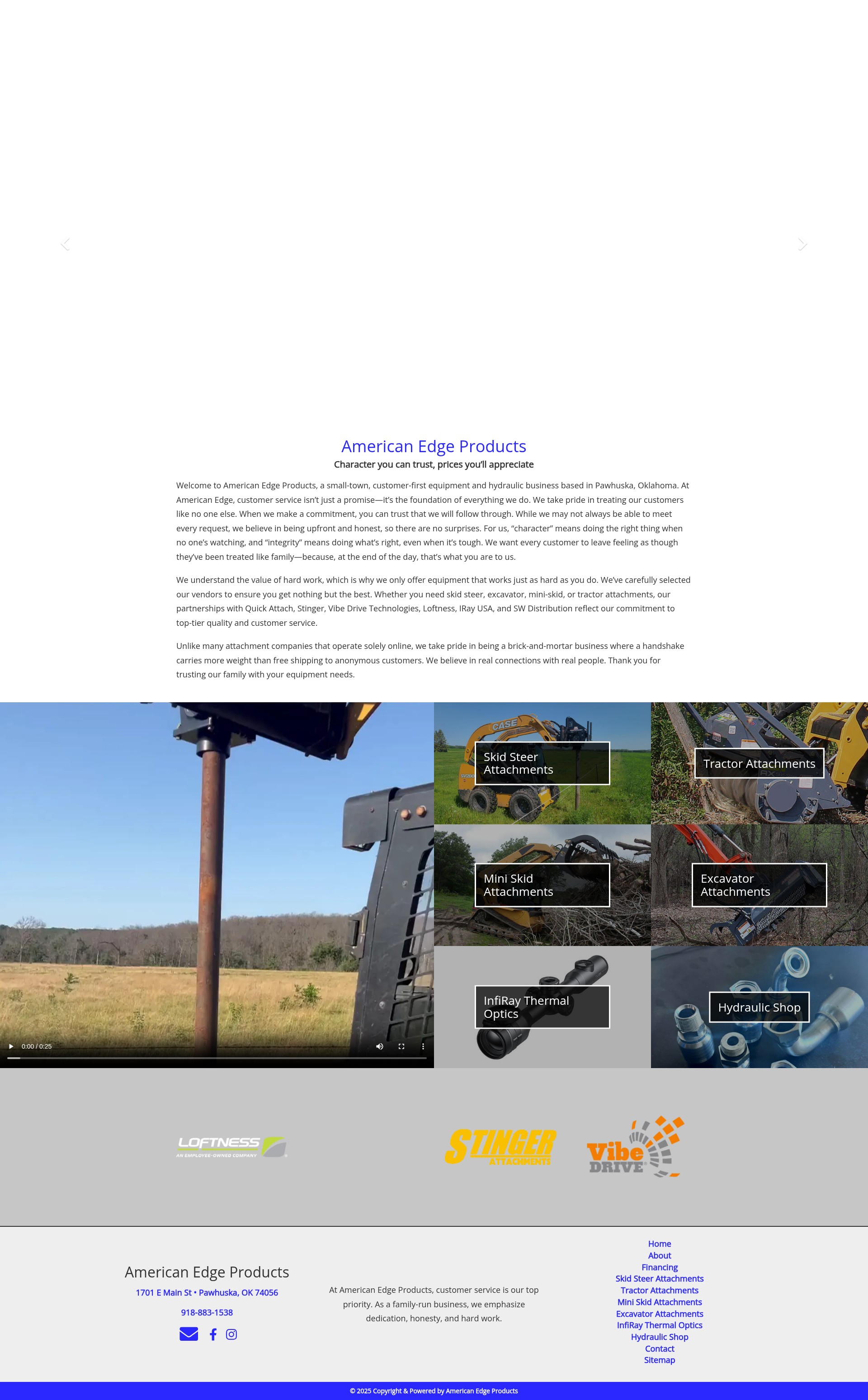 Screenshot of www.americanedgeproducts.com