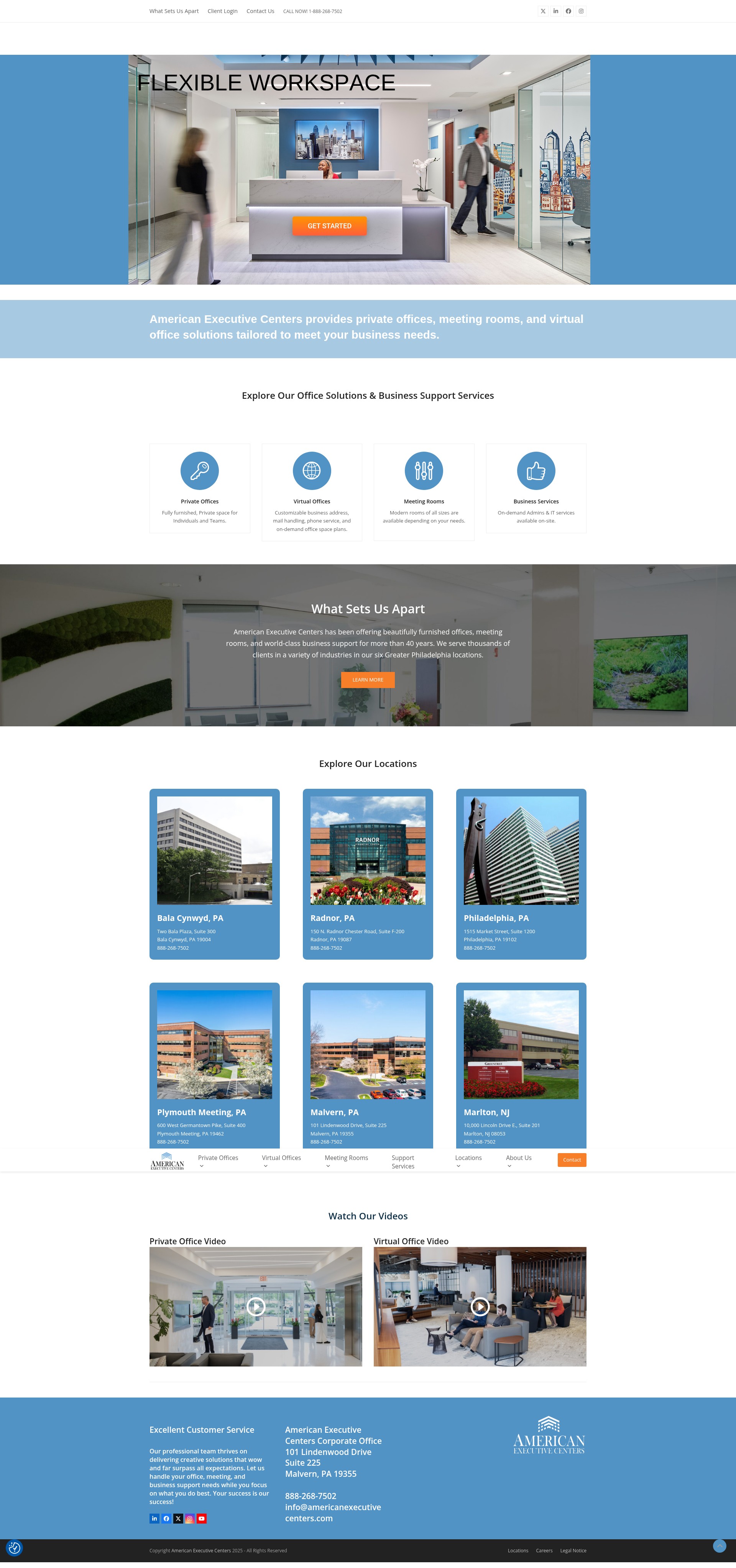 Screenshot of www.americanexecutivecenters.com