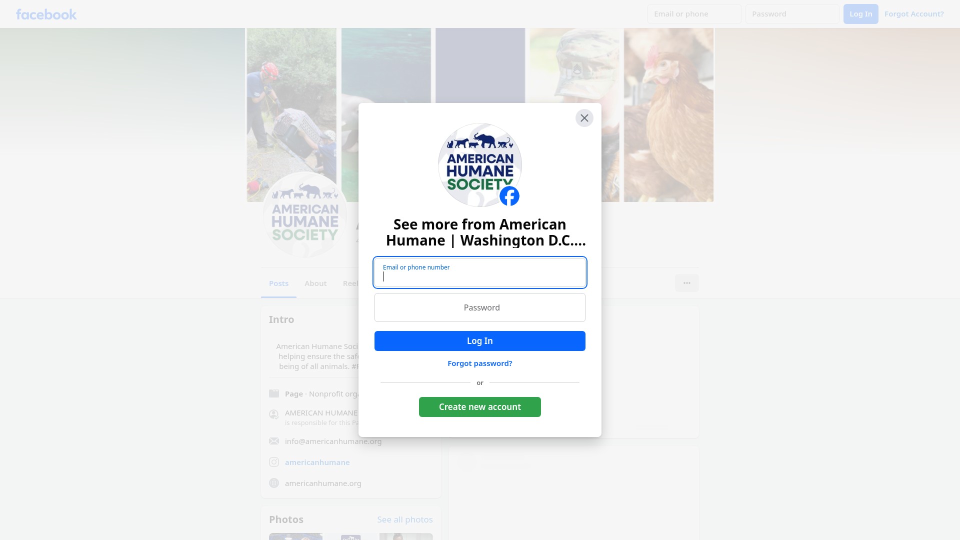 Screenshot of www.americanhumane.org