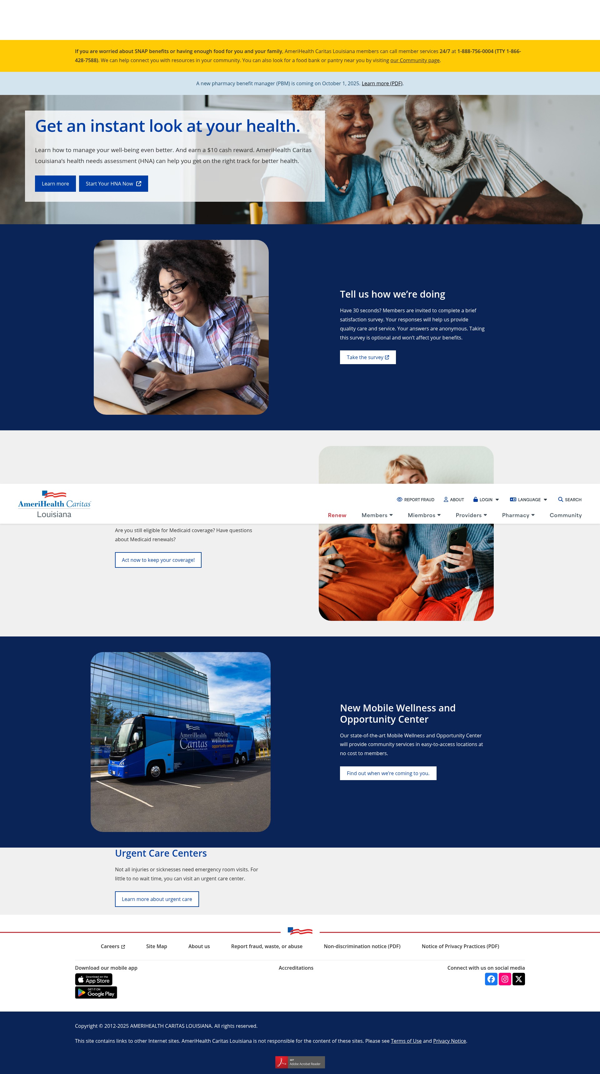 Screenshot of www.amerihealthcaritasla.com