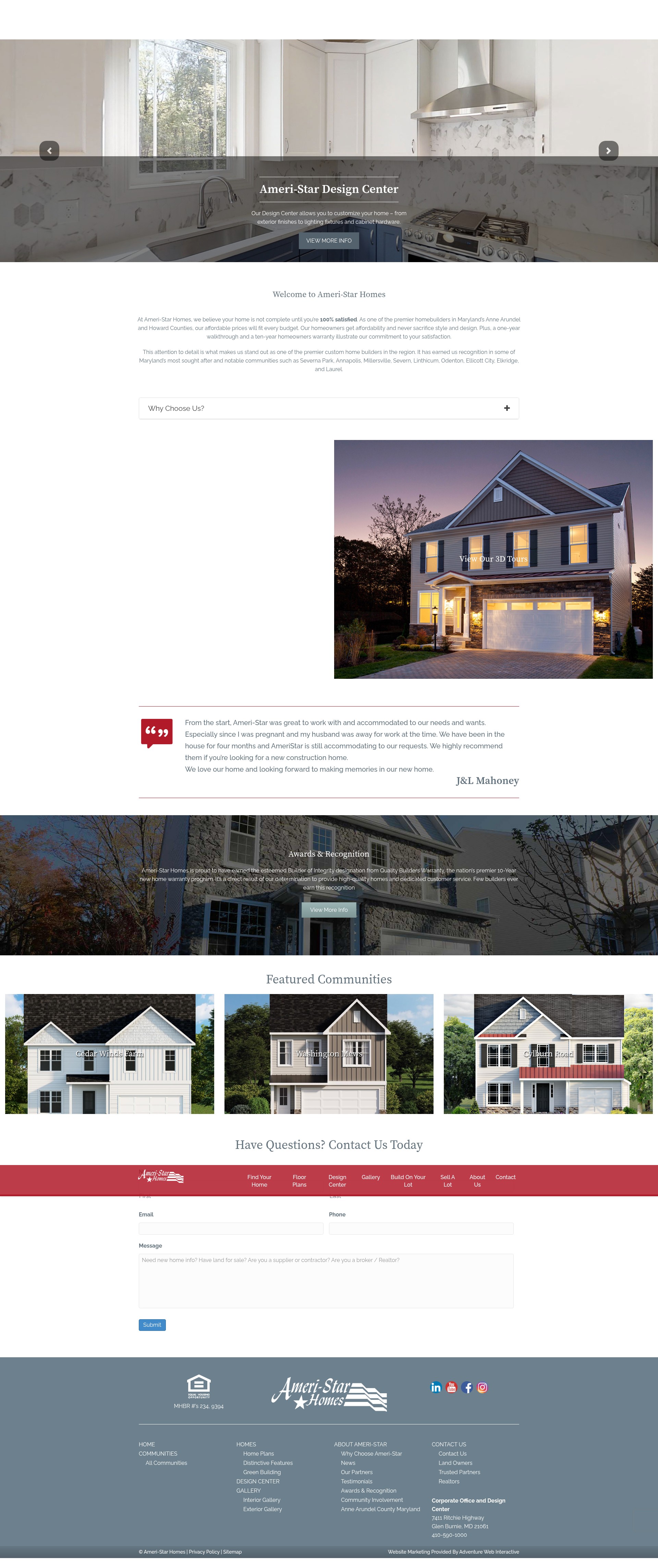 Screenshot of www.ameristarhomes.com