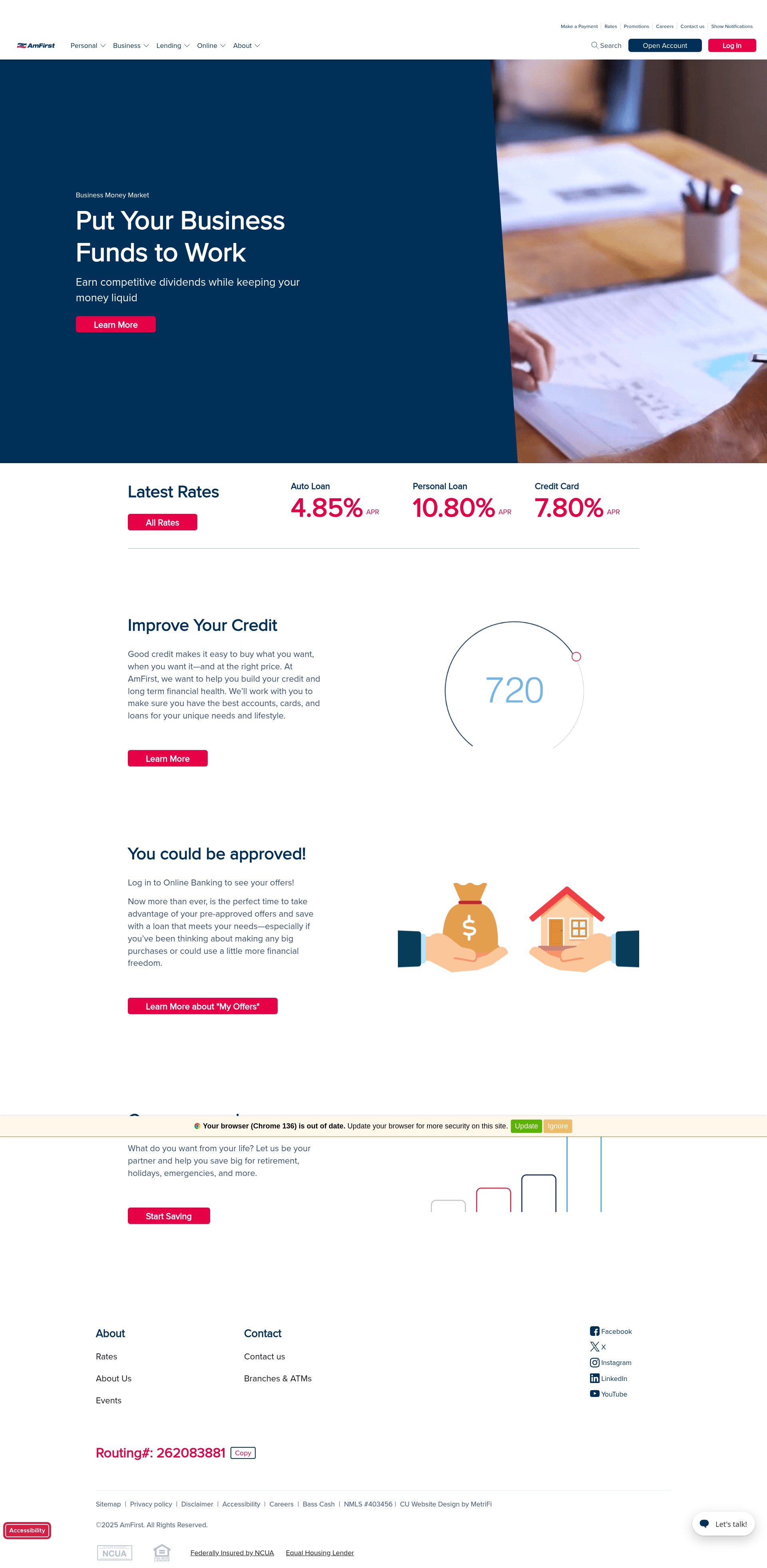 Screenshot of www.amfirst.org