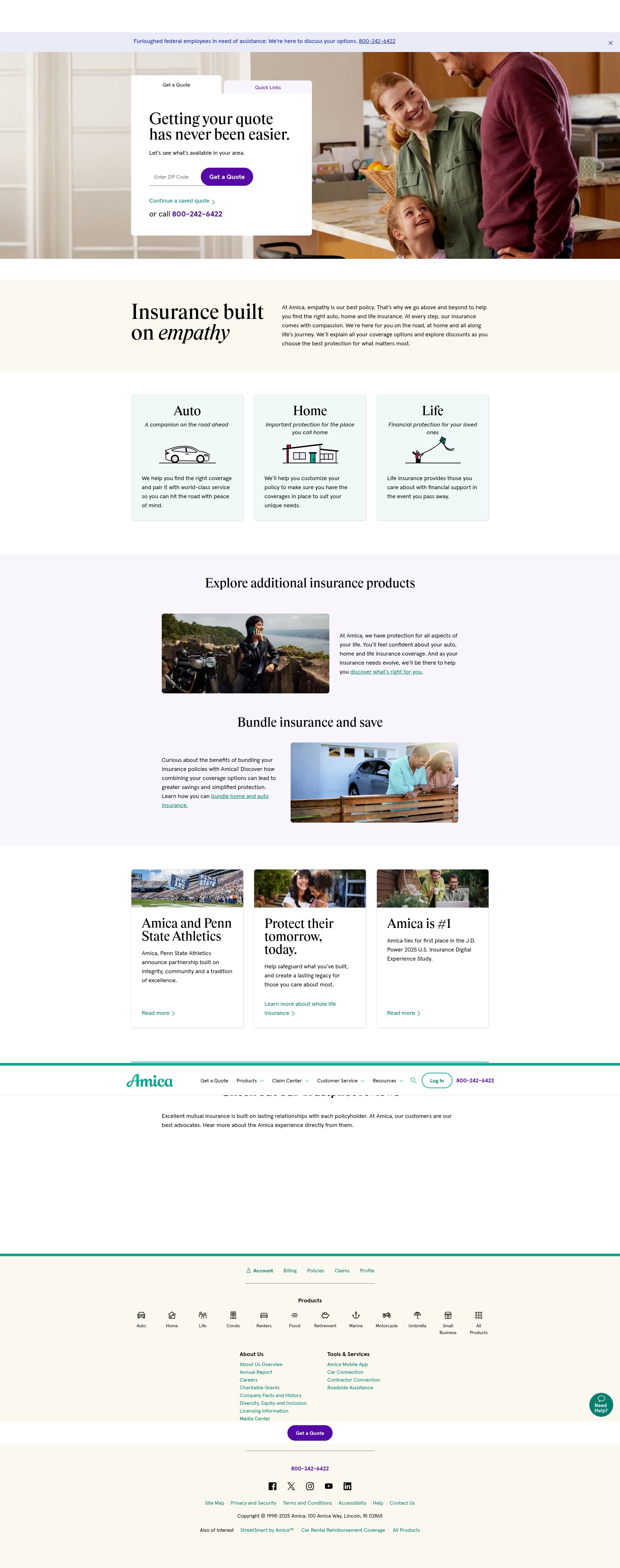 Screenshot of www.amica.com