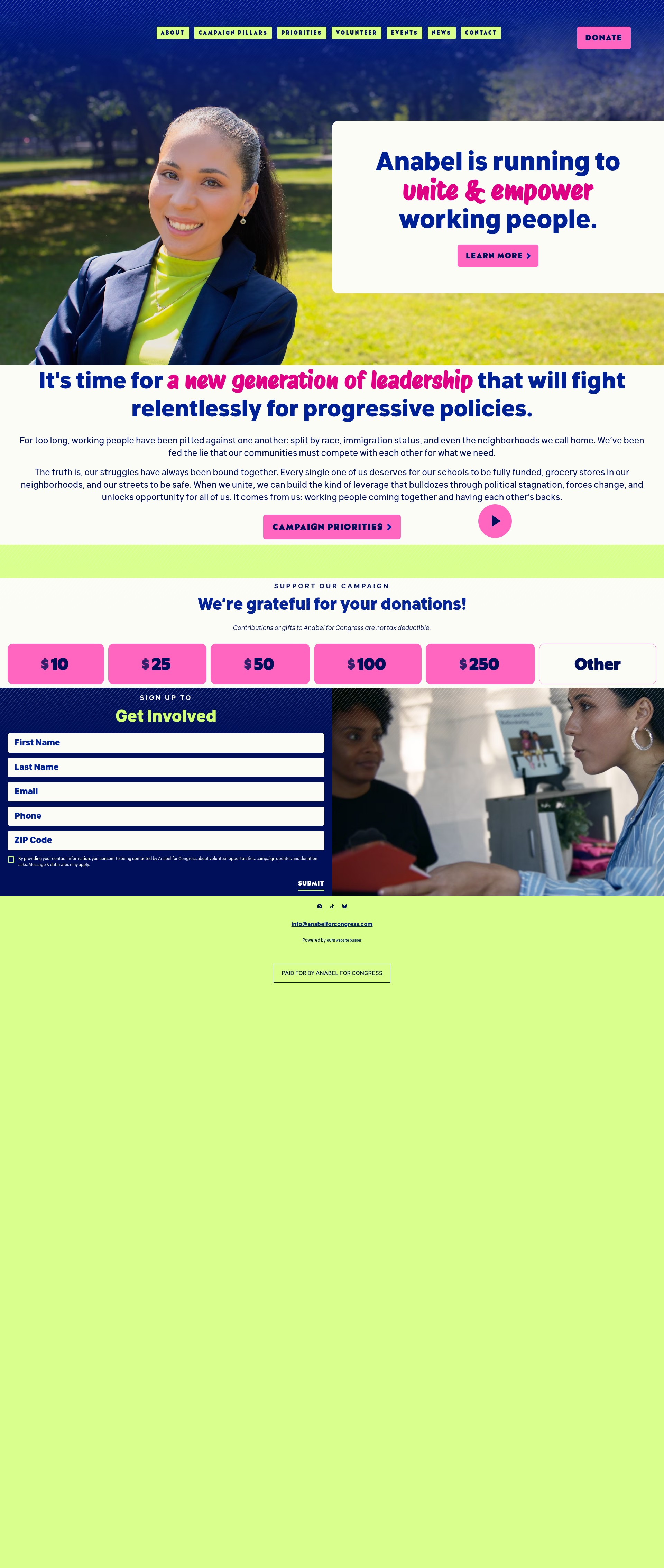 Screenshot of www.anabelforcongress.com