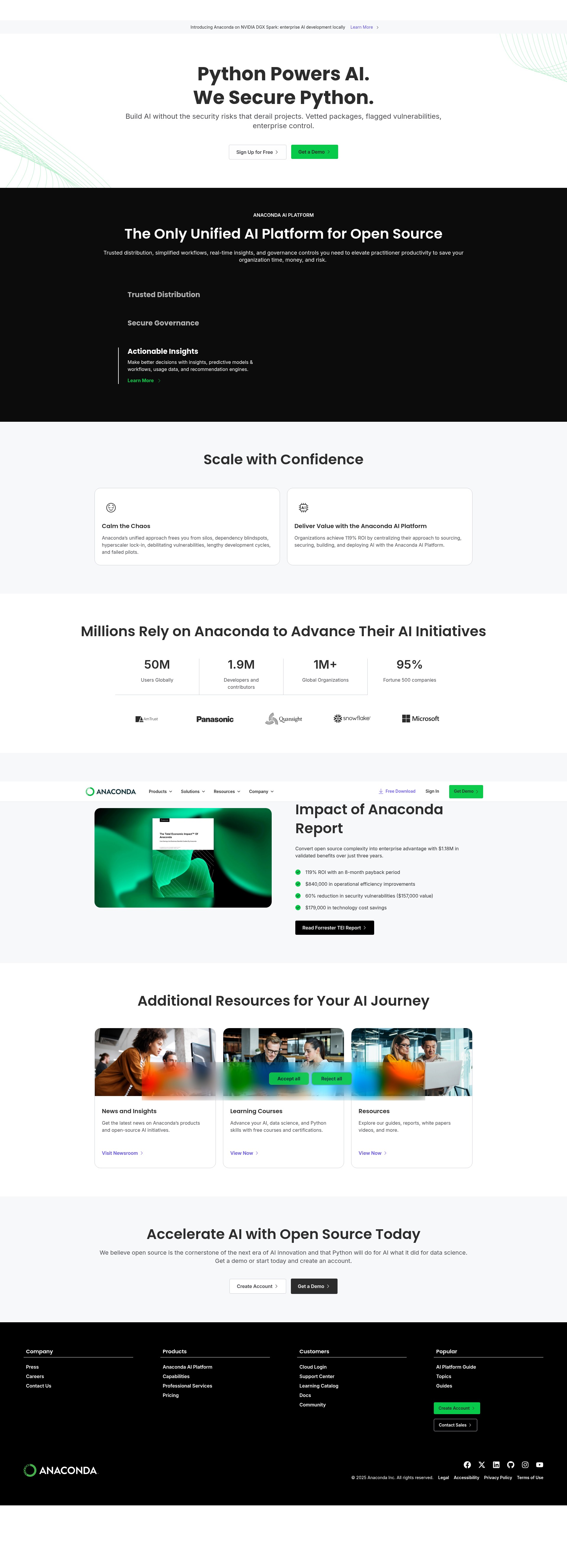 Screenshot of www.anaconda.com