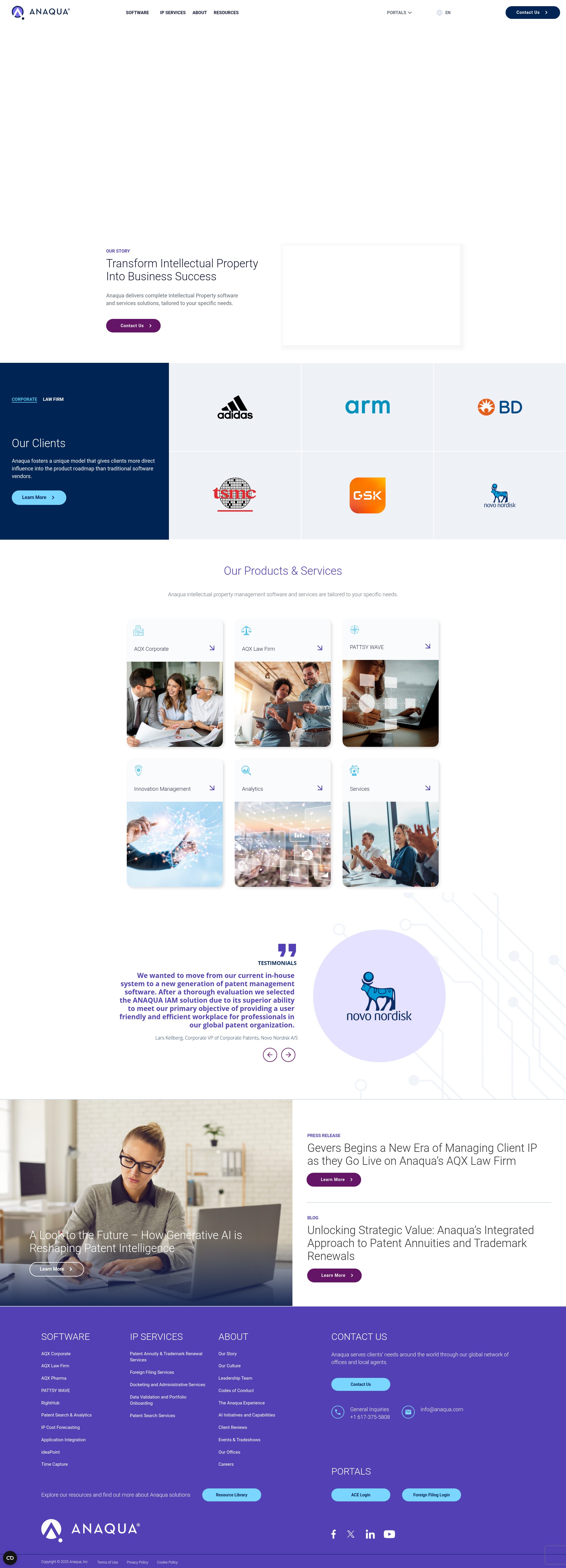 Screenshot of www.anaqua.com