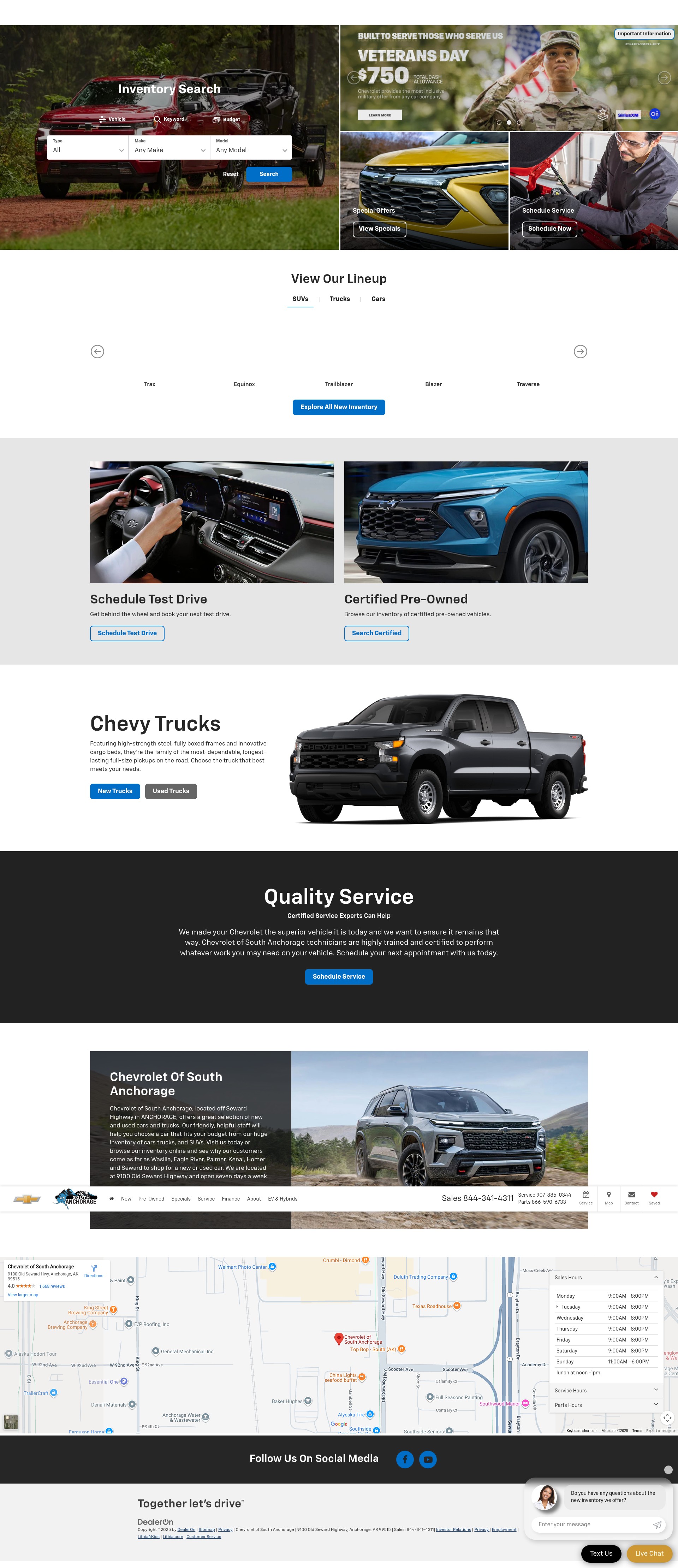 Screenshot of www.anchoragechevrolet.com