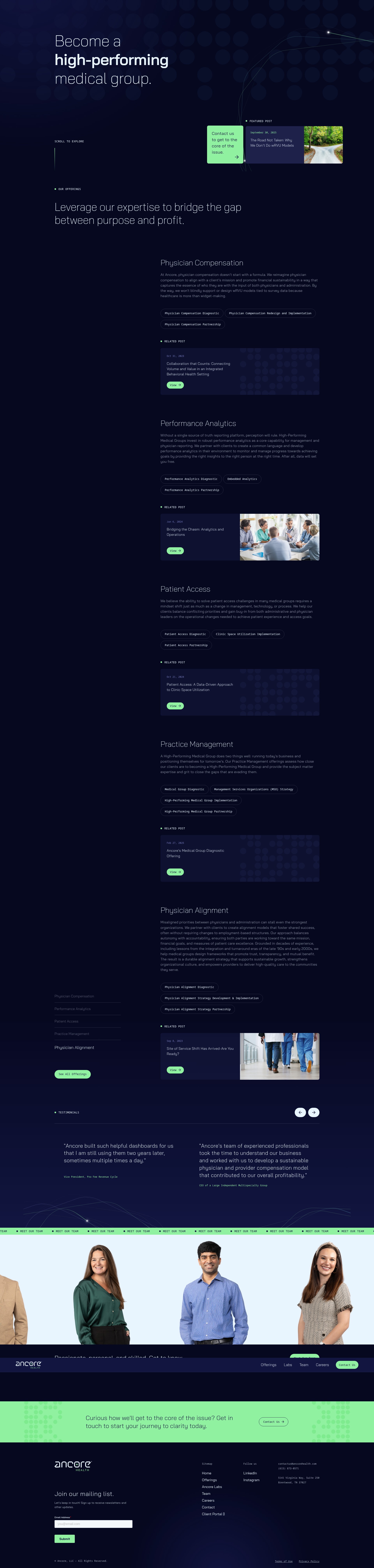 Screenshot of www.ancorehealth.com