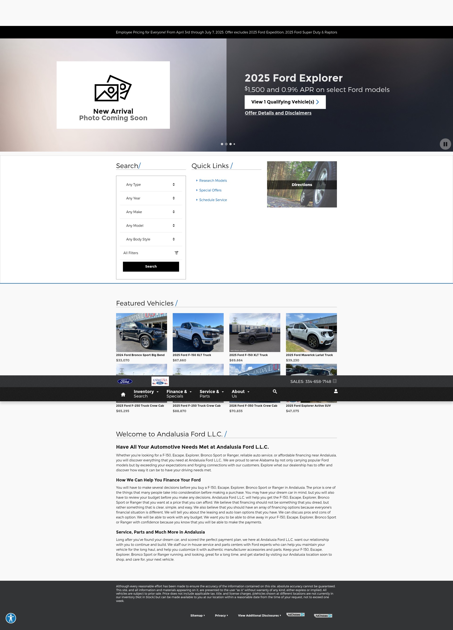 Screenshot of www.andalusiaford.net