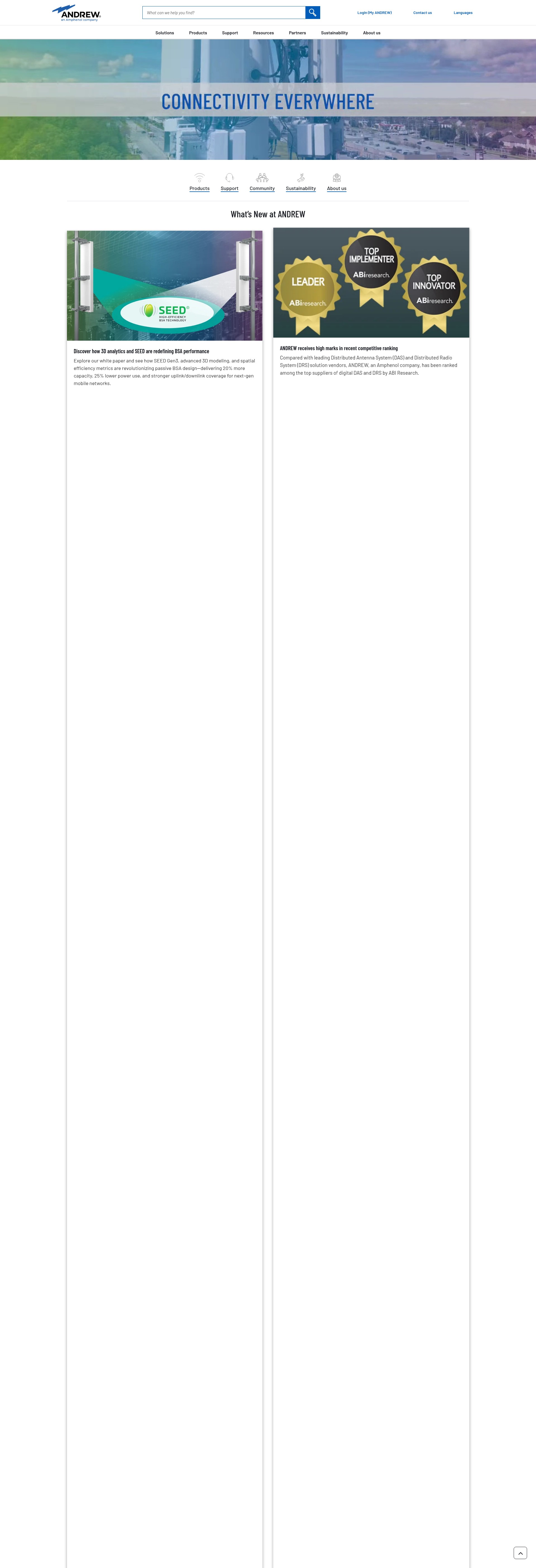 Screenshot of www.andrew.com