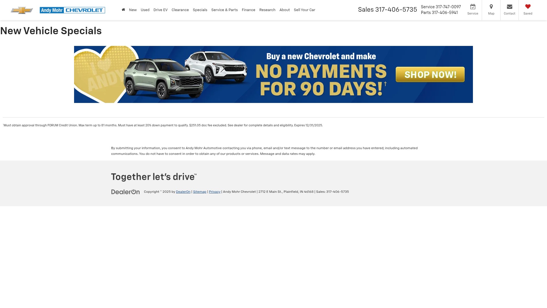 Screenshot of www.andymohr-chevrolet.com