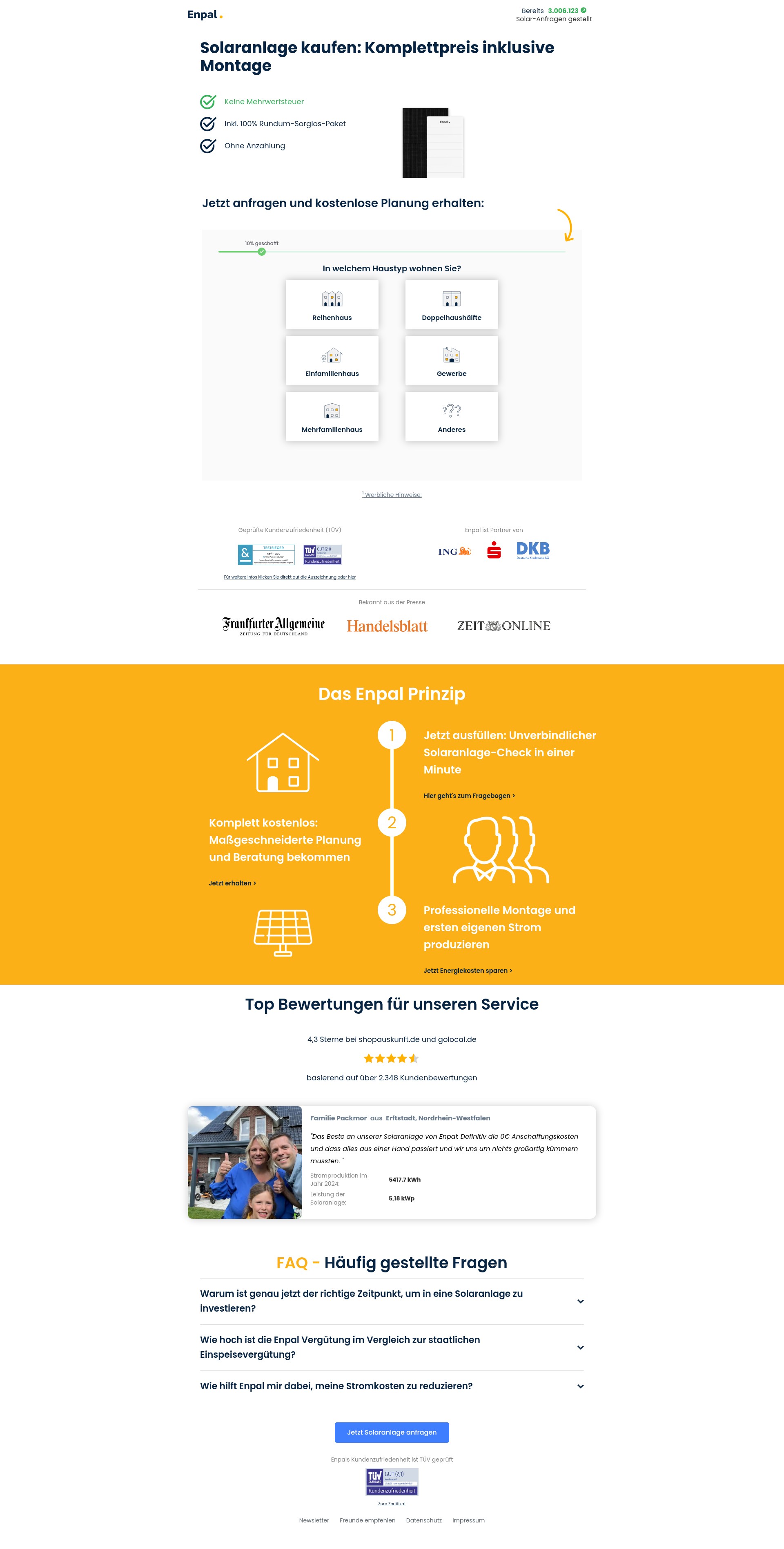 Screenshot of www.angebot.enpal.de