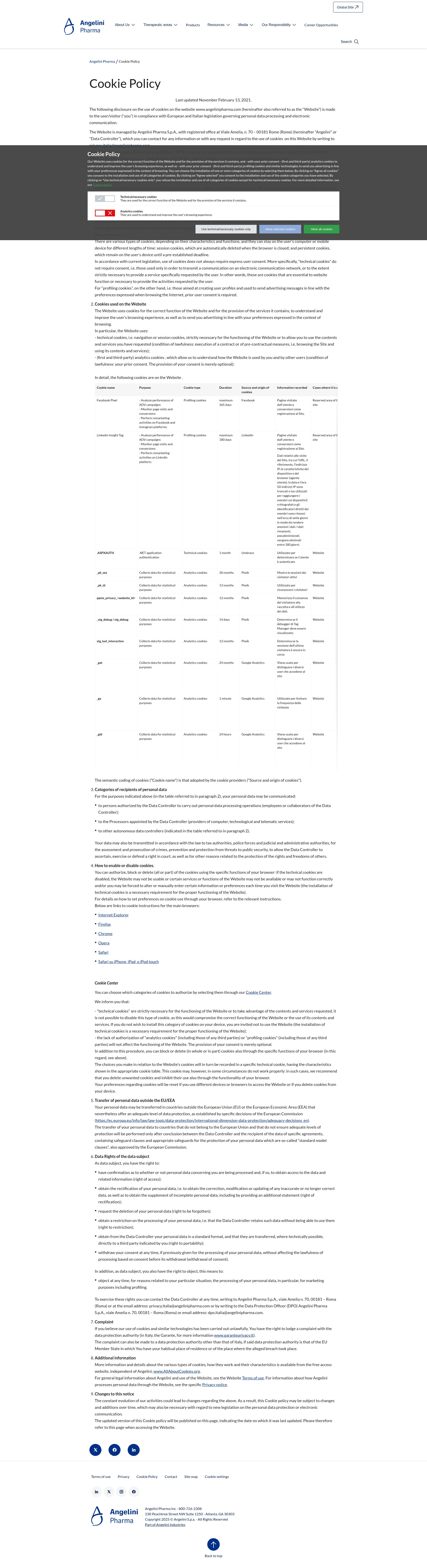 Screenshot of www.angelinipharma.us