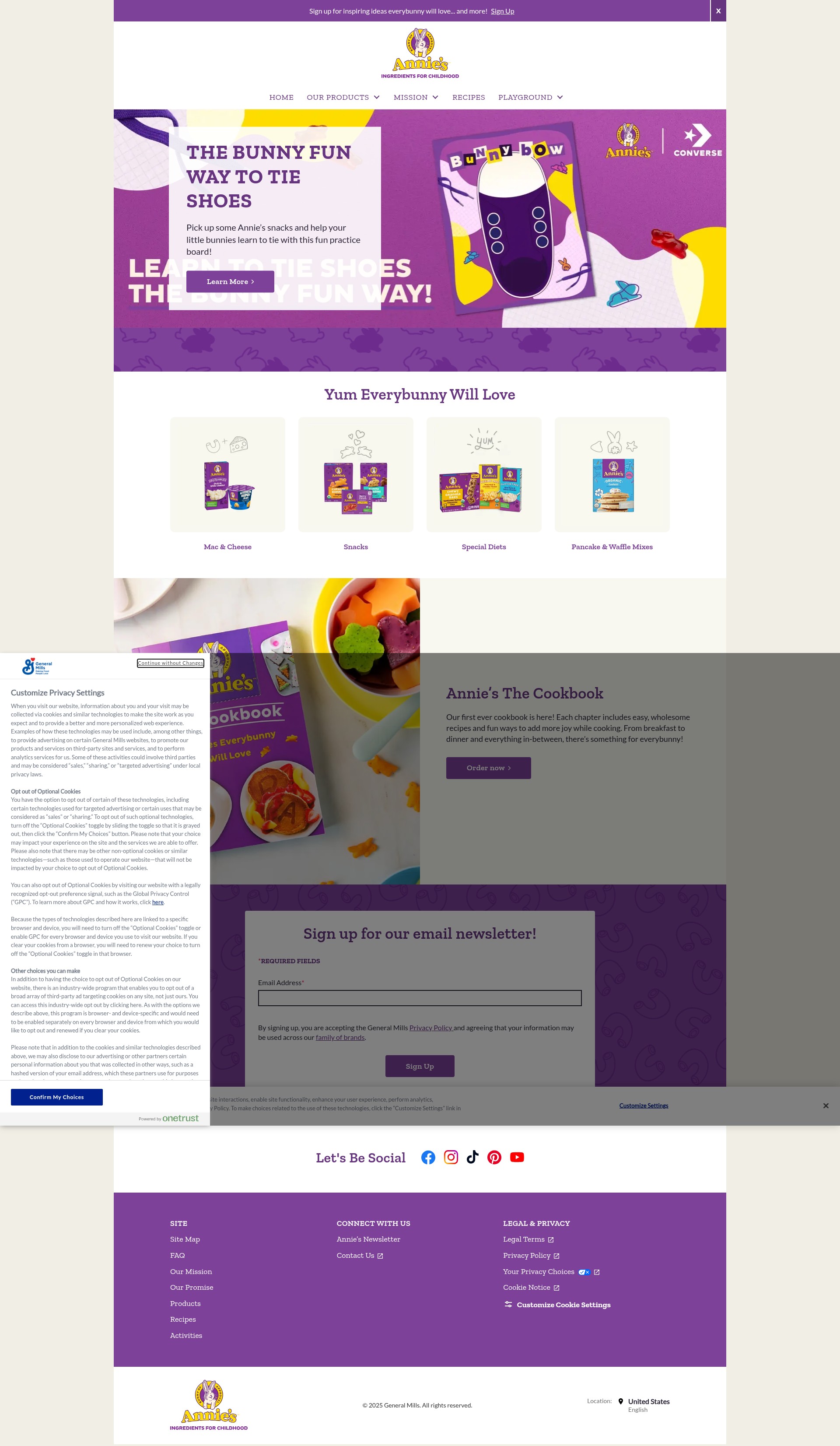 Screenshot of www.annies.com