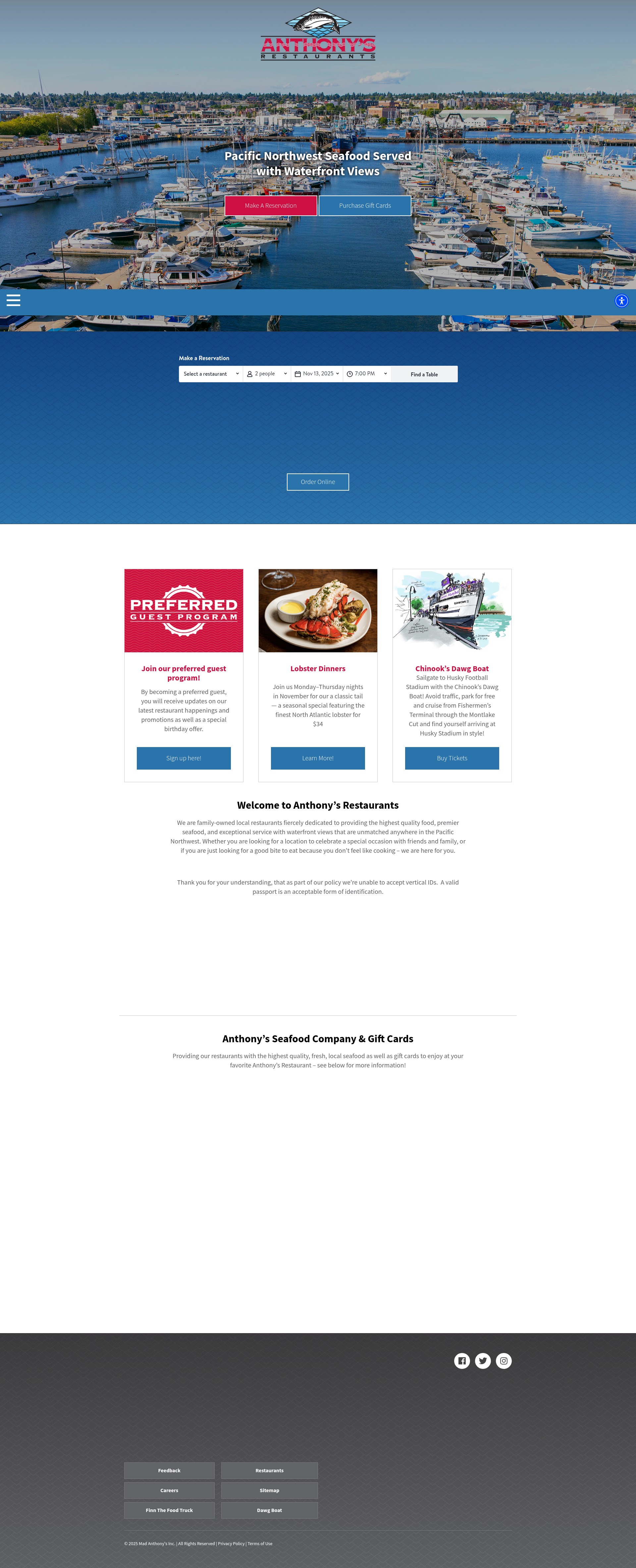 Screenshot of www.anthonys.com