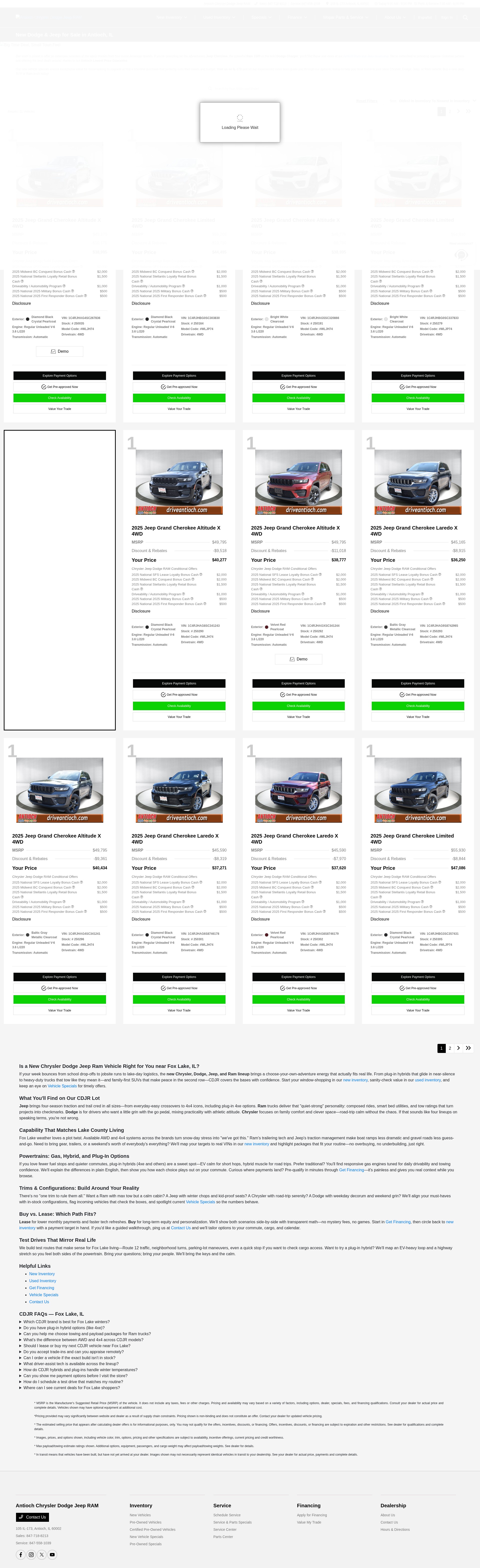 Screenshot of www.antiochchryslerdodgejeep.net