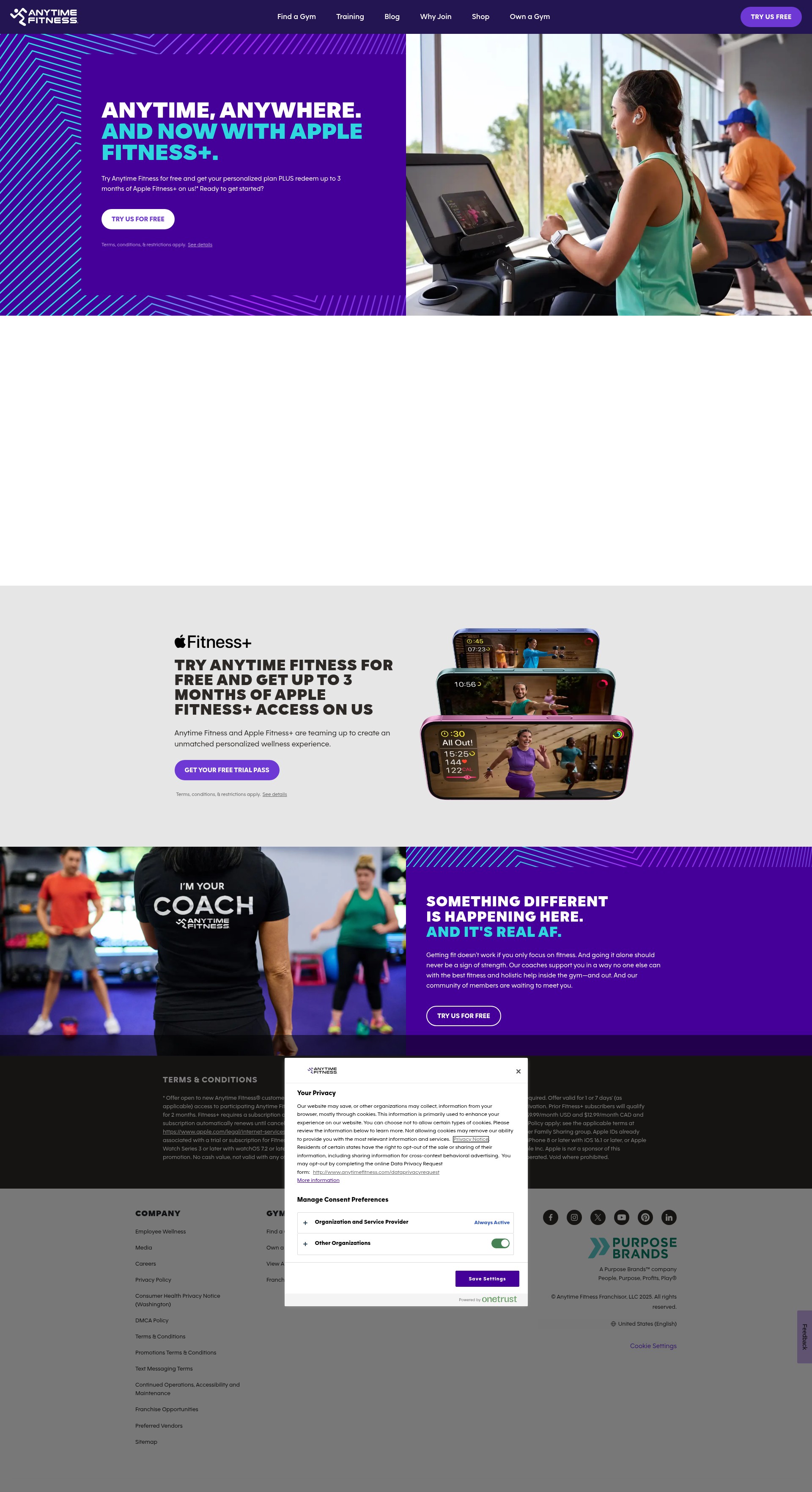Screenshot of www.anytimefitness.com