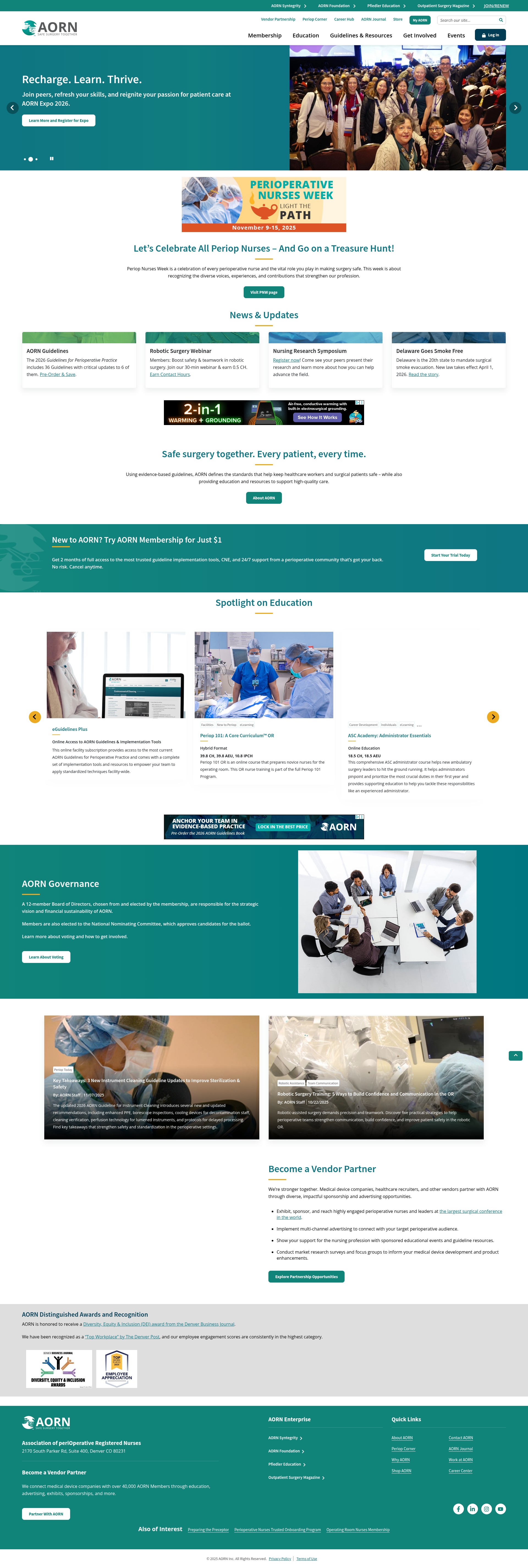 Screenshot of www.aorn.org