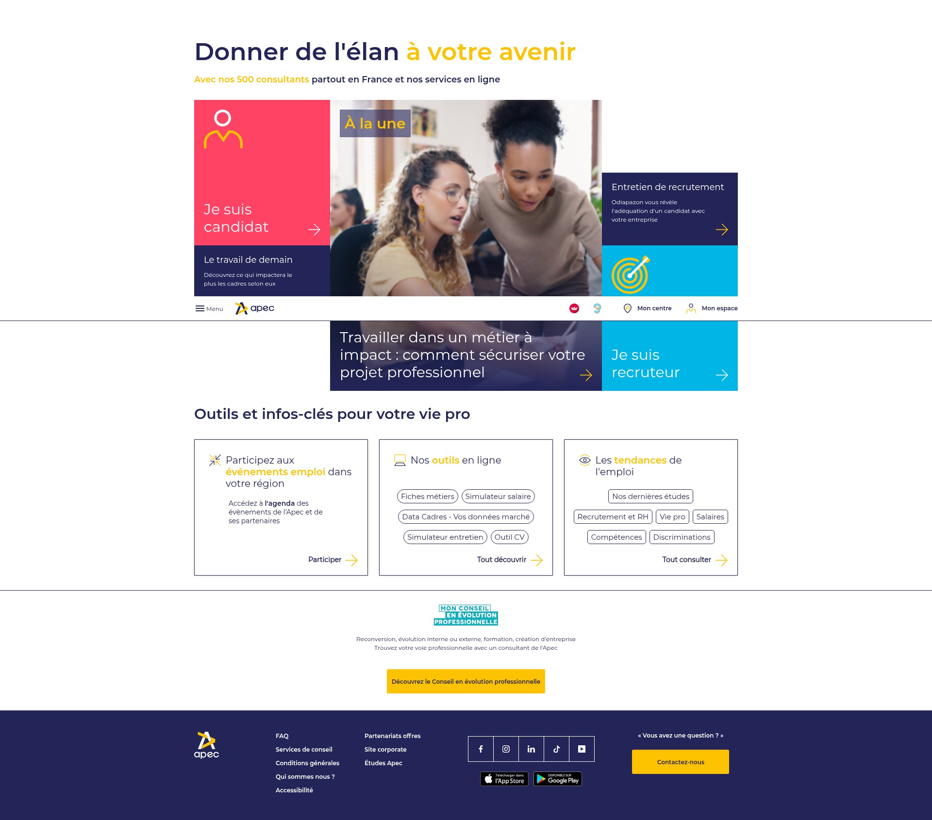 Screenshot of www.apec.fr