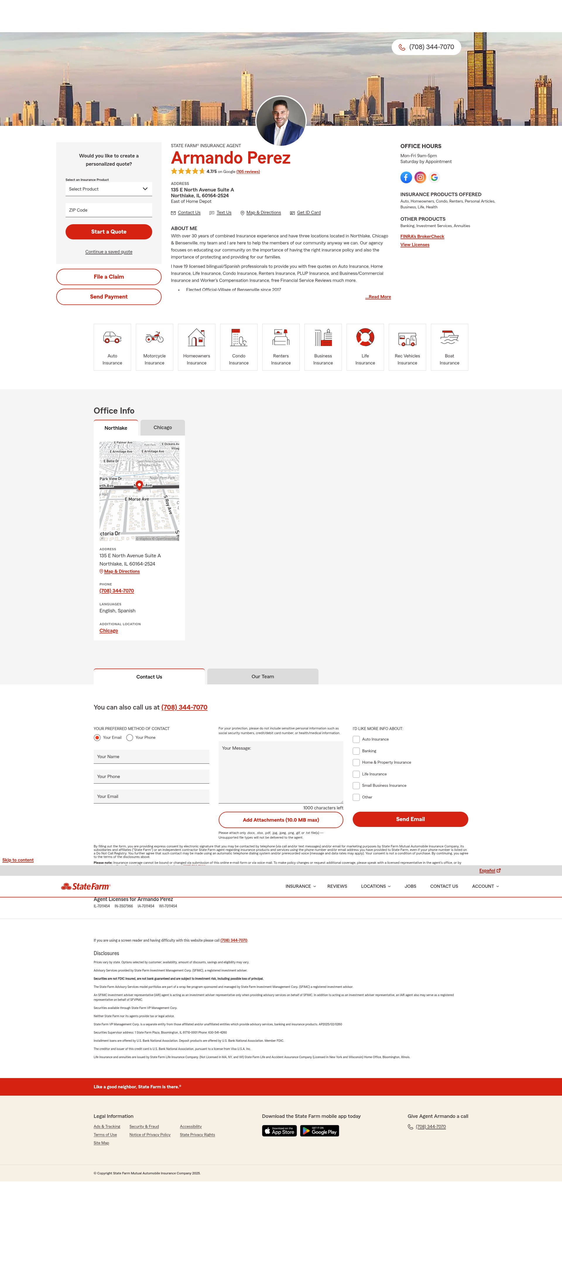 Screenshot of www.aperezinsurance.com