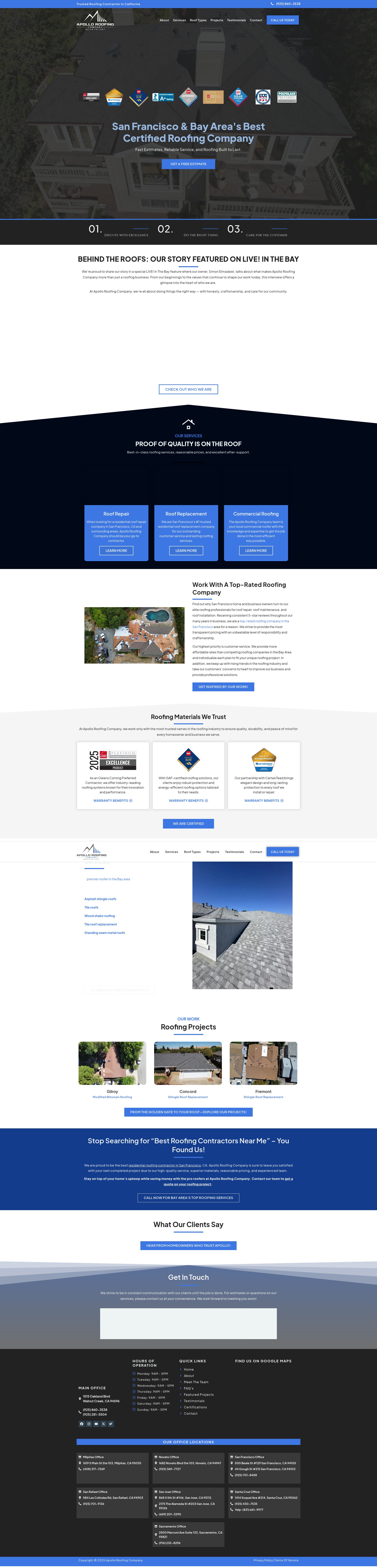 Screenshot of www.apolloroofingcompany.com