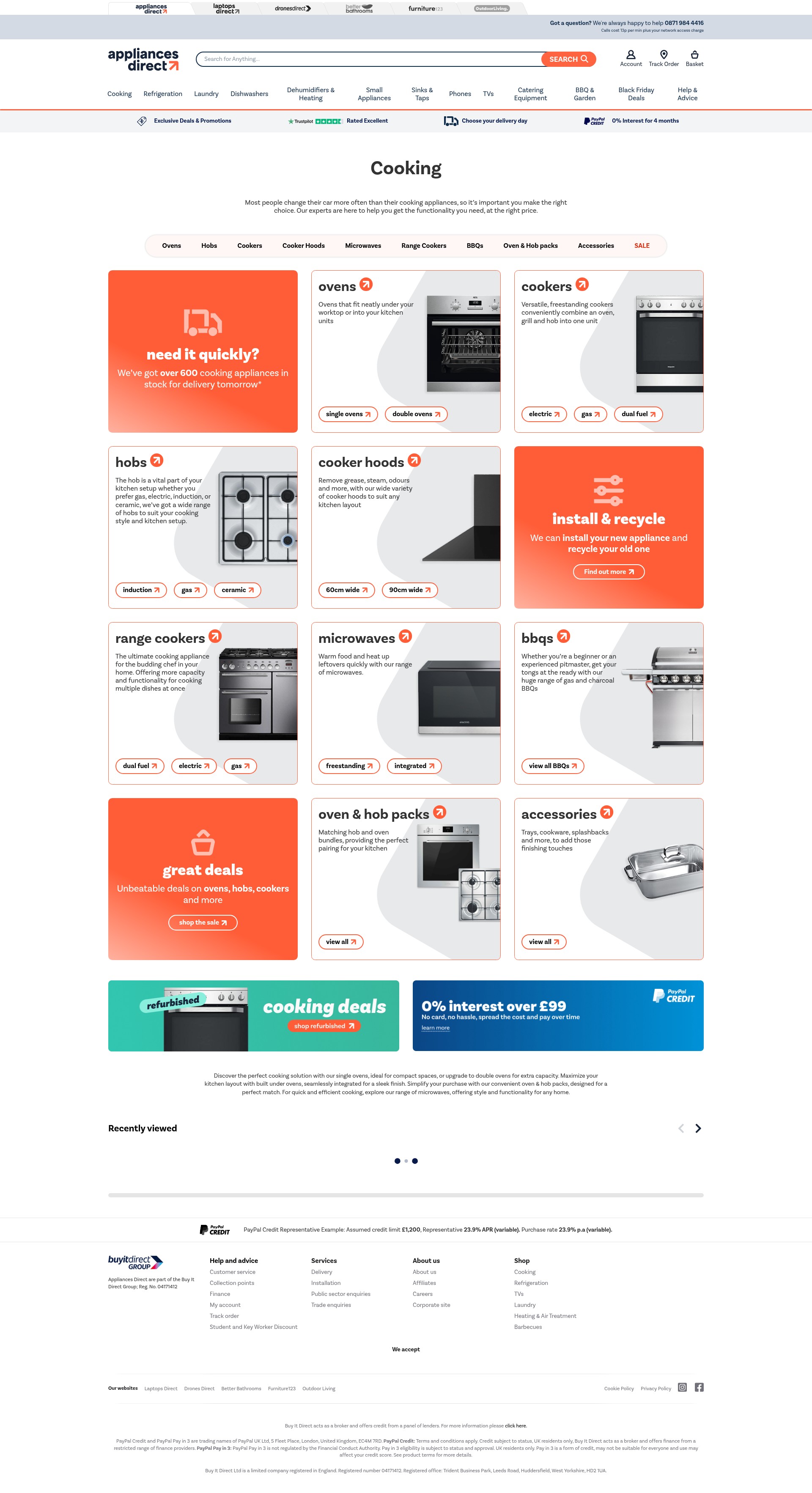Screenshot of www.appliancesdirect.co.uk