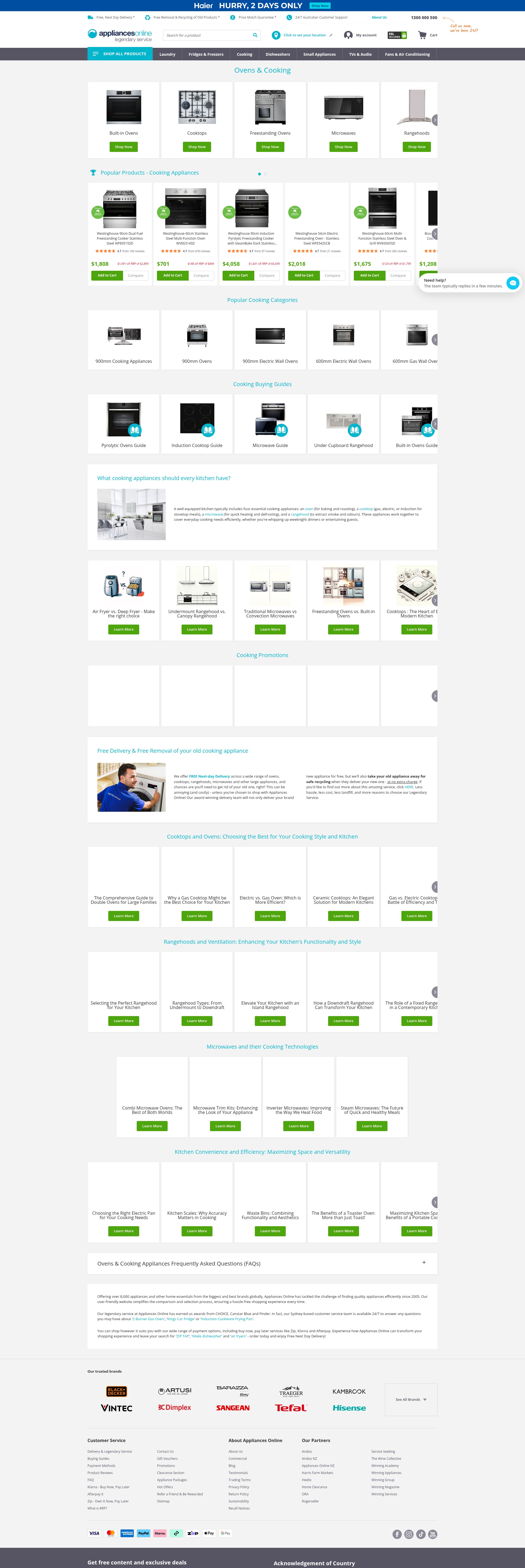 Screenshot of www.appliancesonline.com.au