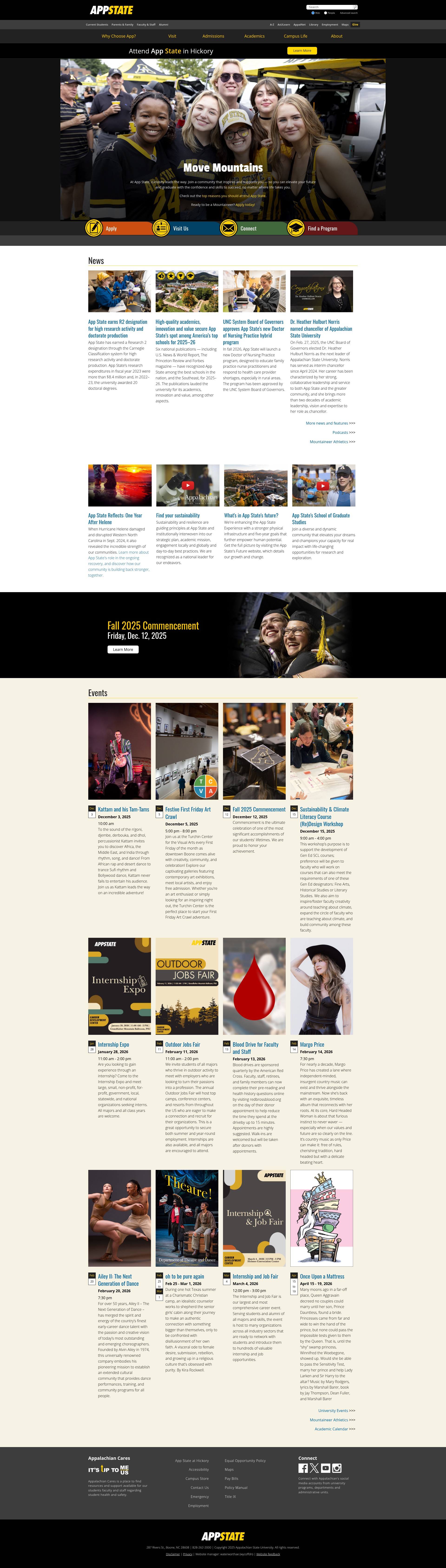 Screenshot of www.appstate.edu